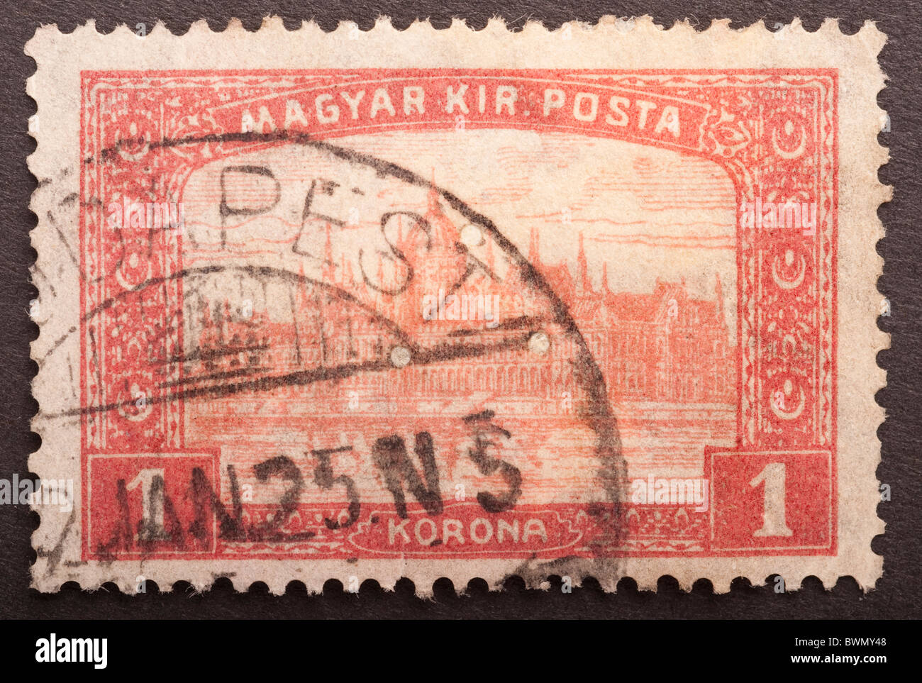 Postage Stamp, Hungary Stock Photo