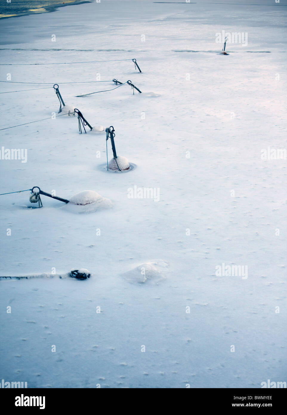 Bumpy Ice Buoys in ice Stock Photo - Alamy