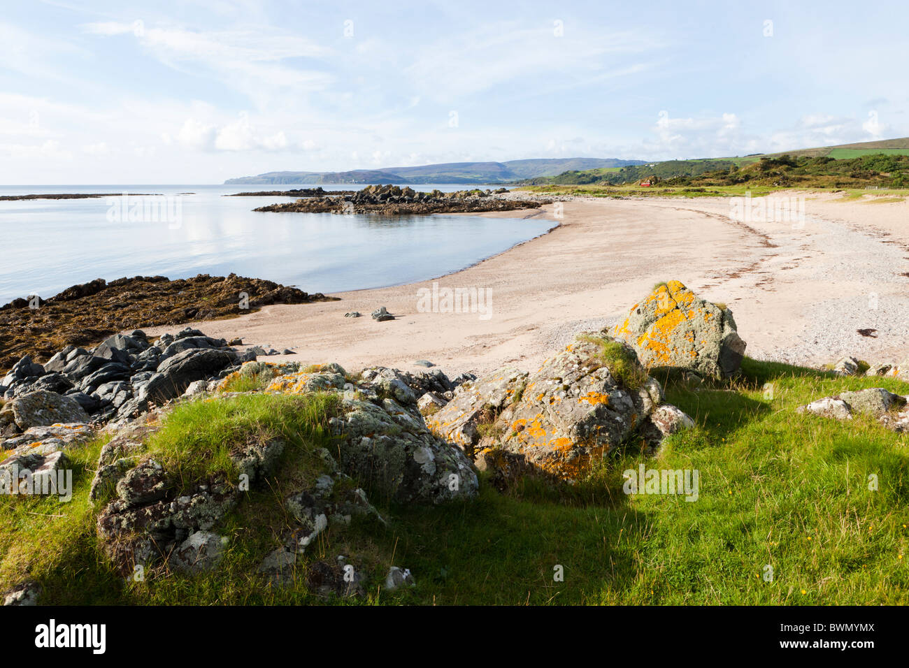 The coast on the east side of the Kintyre Peninsula near Peninver, looking south towards Campbeltown, Argyll & Bute, Scotland Stock Photo