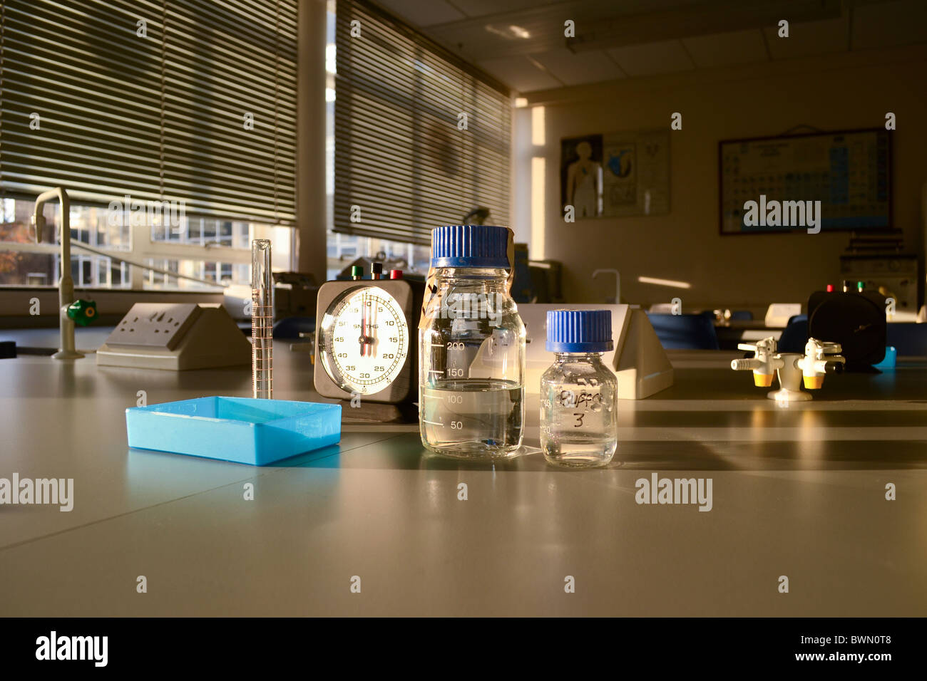 Science laboratory with autoclaved equipment for biochemistry class