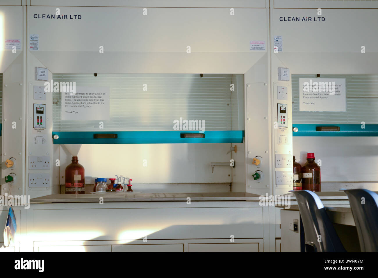 Science laboratory with autoclaved equipment for biochemistry class