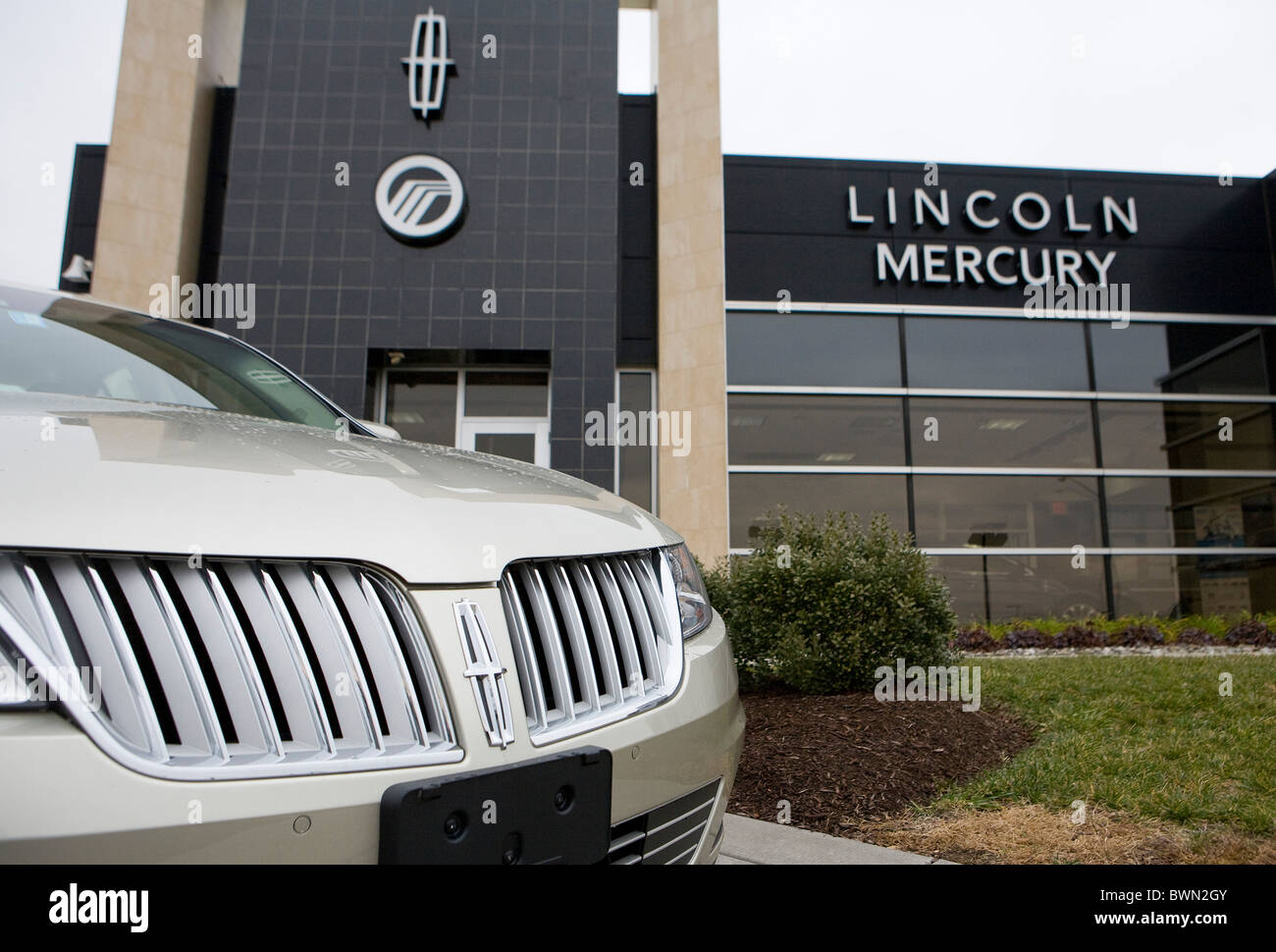 A Ford Lincoln and Mercury car dealership.  Stock Photo