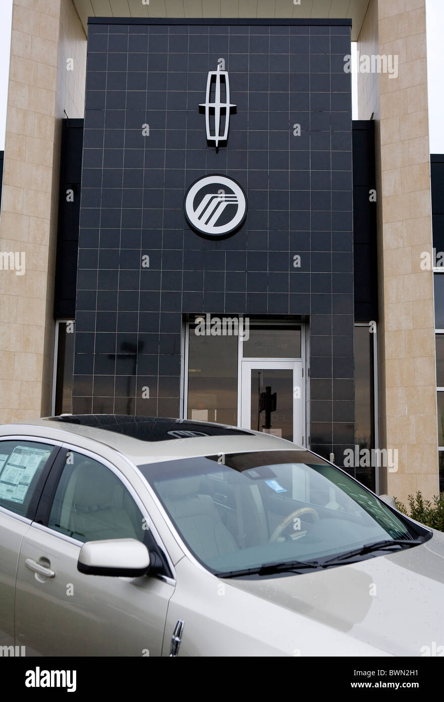 A Ford Lincoln and Mercury car dealership.  Stock Photo