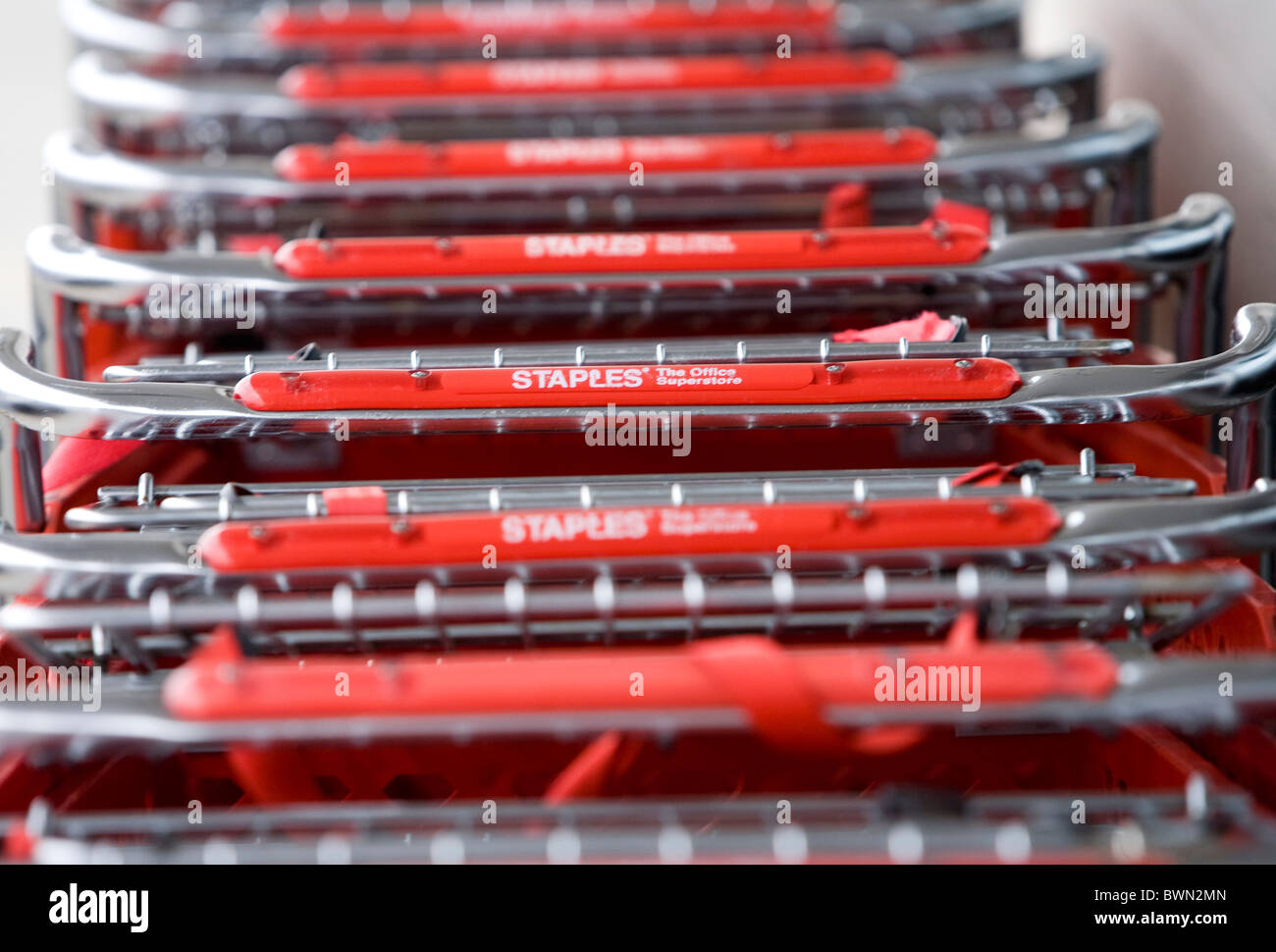 A Staples office supply superstore.  Stock Photo