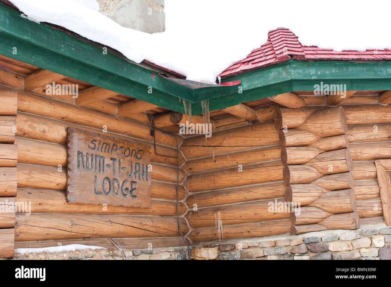 Simpsons Num Ti Jah Lodge, Banff National Park, Lake Louise, Alberta, Canada. Stock Photo