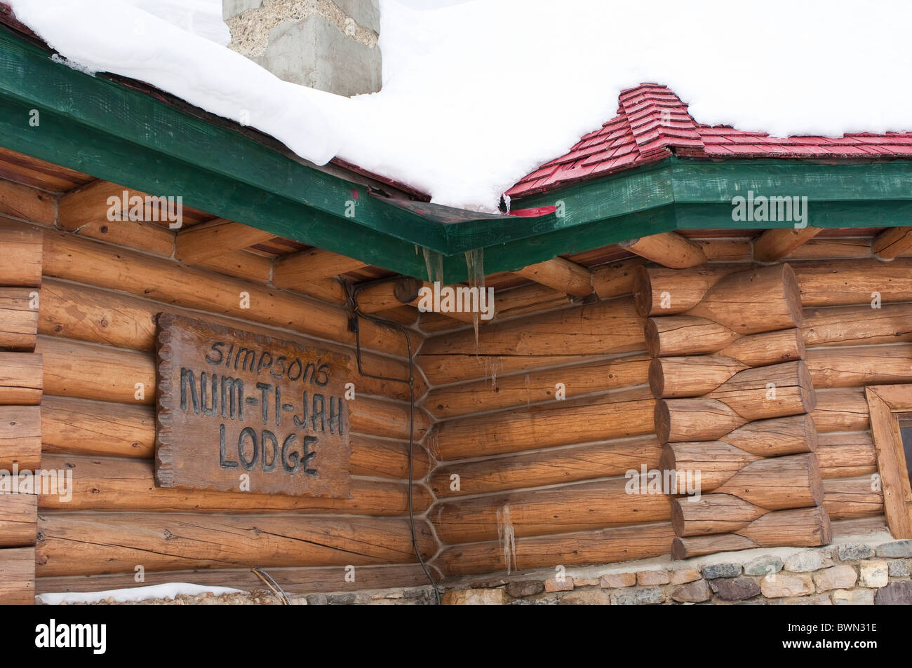 Simpsons Num Ti Jah Lodge, Banff National Park, Lake Louise, Alberta, Canada. Stock Photo