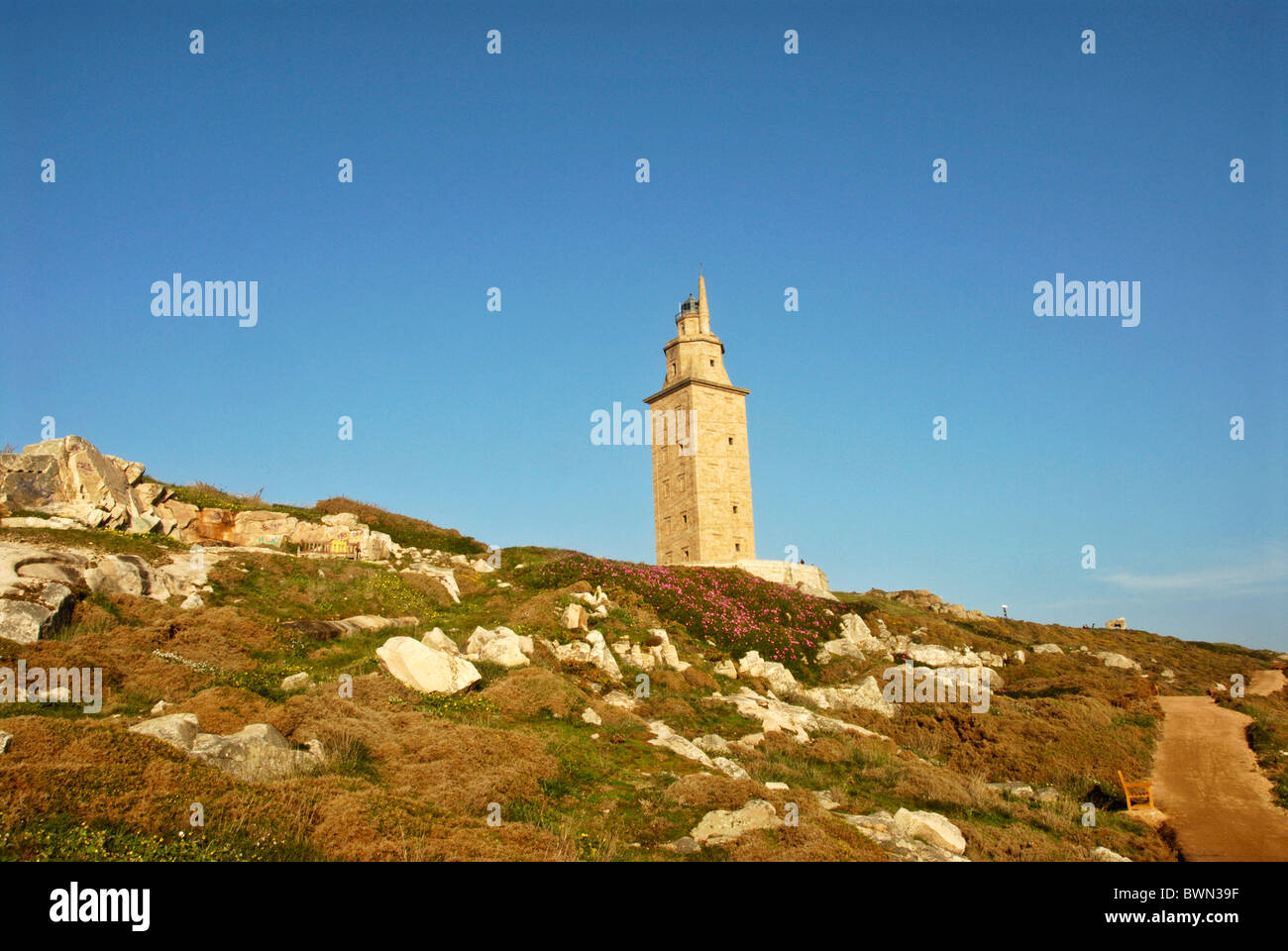 Historic roman lighthouse torre de hercules hi-res stock photography ...