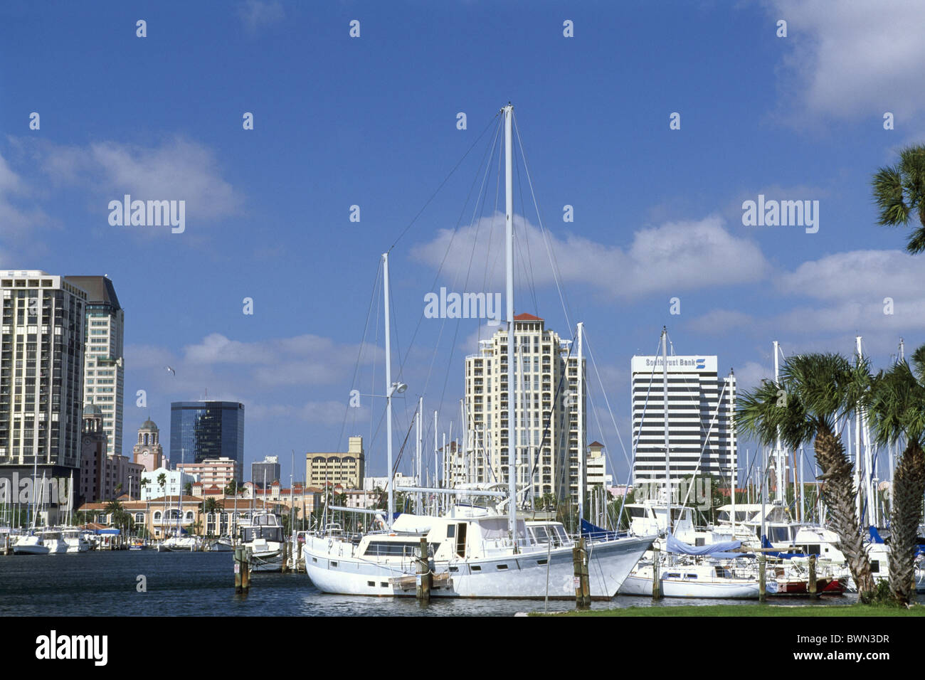 Tampa Bay St. Petersburg Florida USA America United States North America America Bayshore harbor harbor por Stock Photo