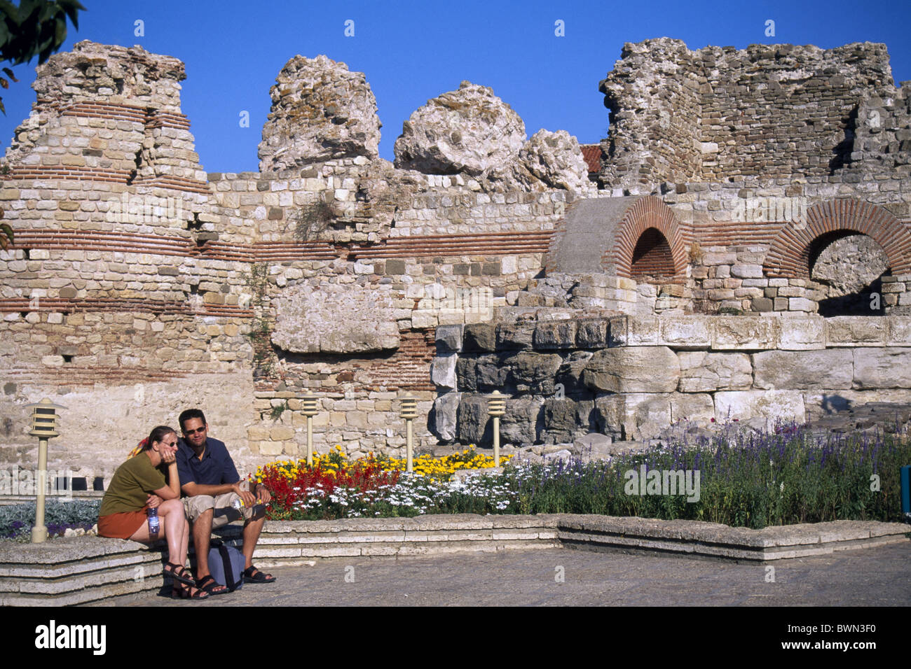 Bulgaria Nessebar Church Christos Pantokrator Black sea Europe travel tourism ruins UNESCO World heritage sit Stock Photo
