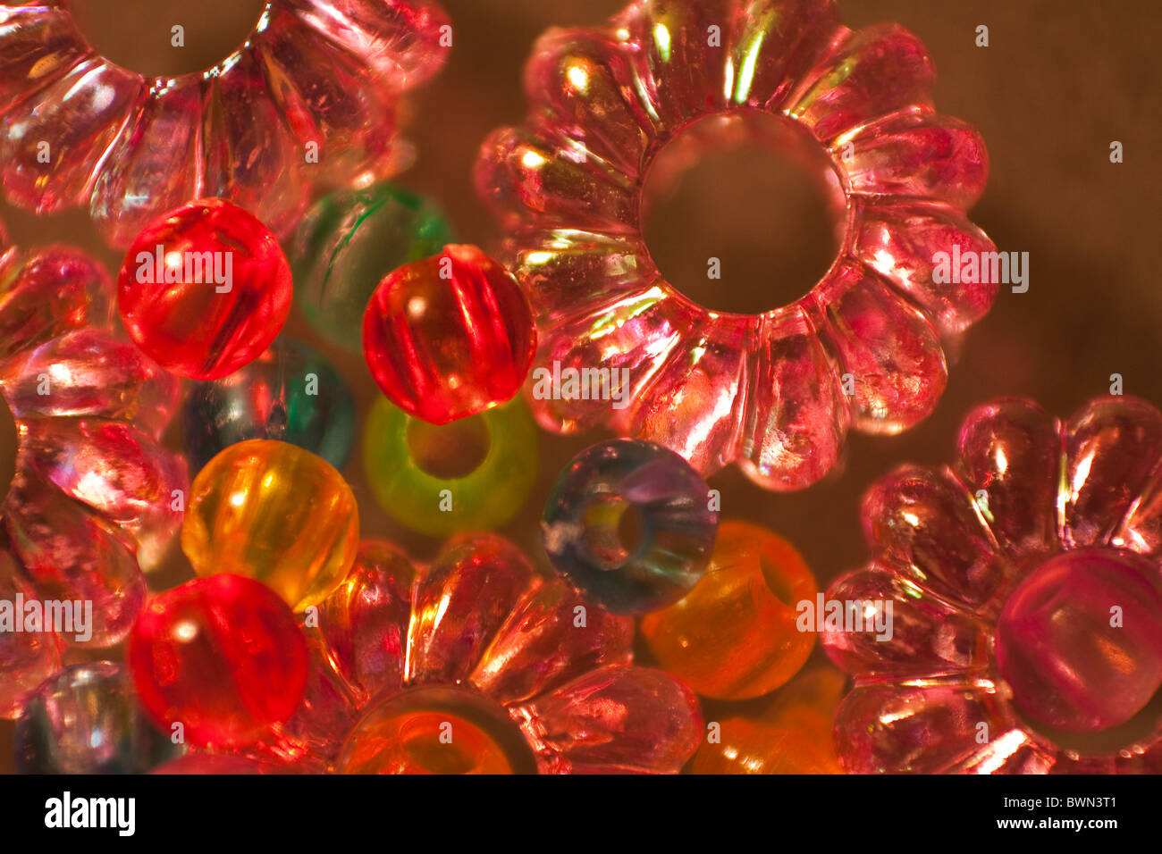 Macro Close-up of Fantasy Jewelry Beads Stock Photo