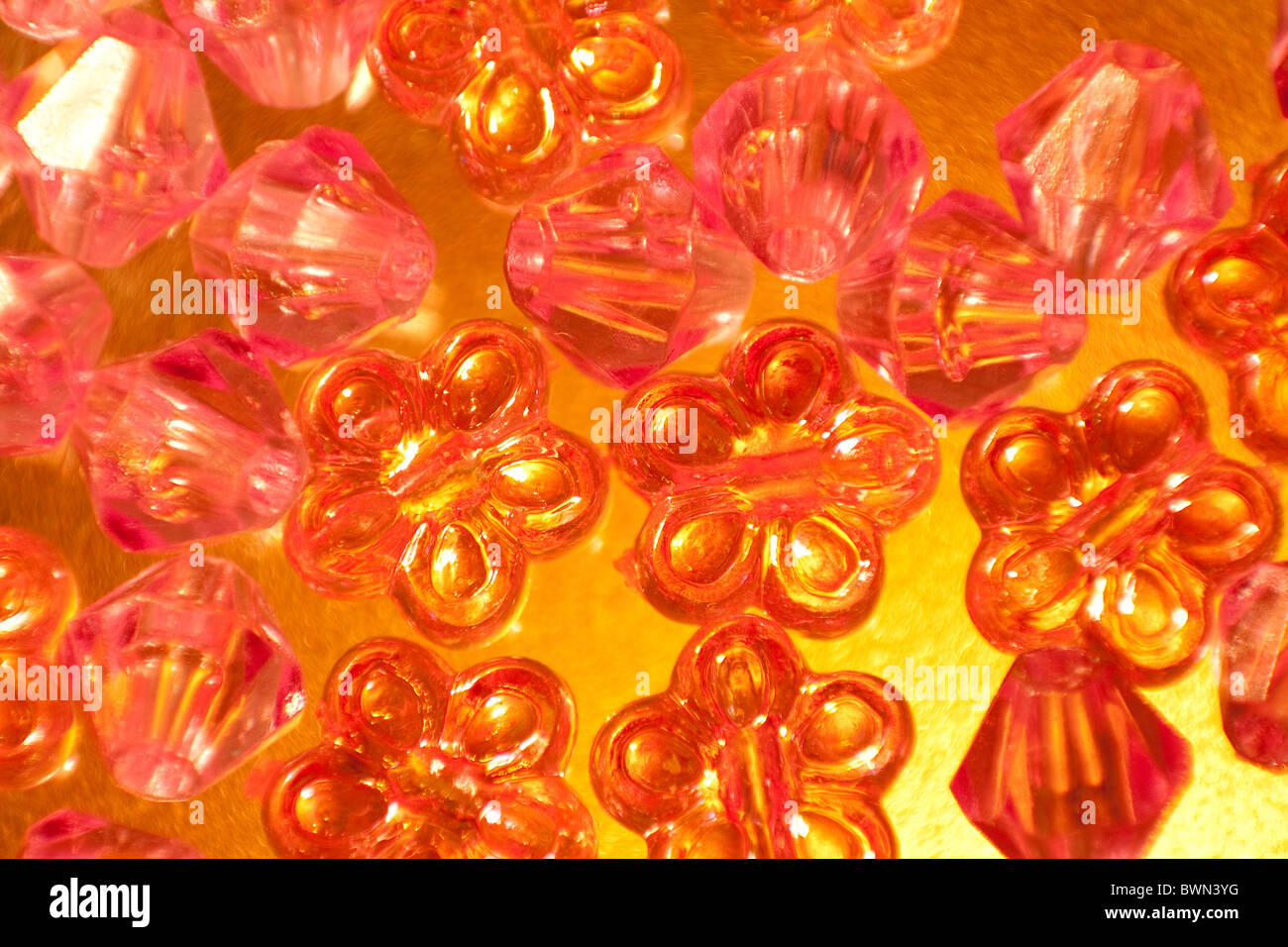 Macro Close-up of Fantasy Jewelry Beads Stock Photo
