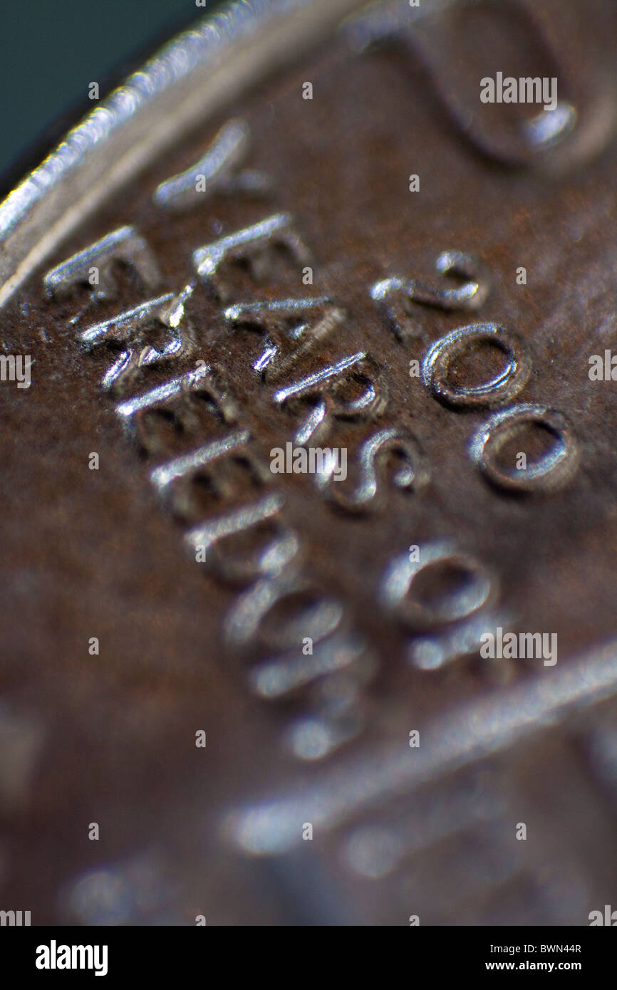 Macro Close-up of Coins Stock Photo