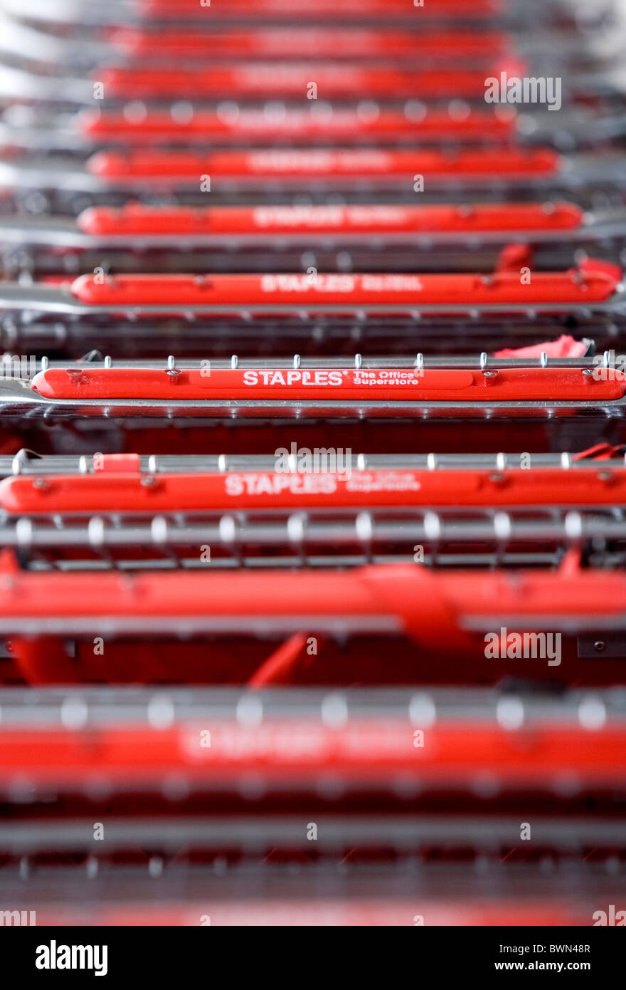 A Staples office supply superstore.  Stock Photo