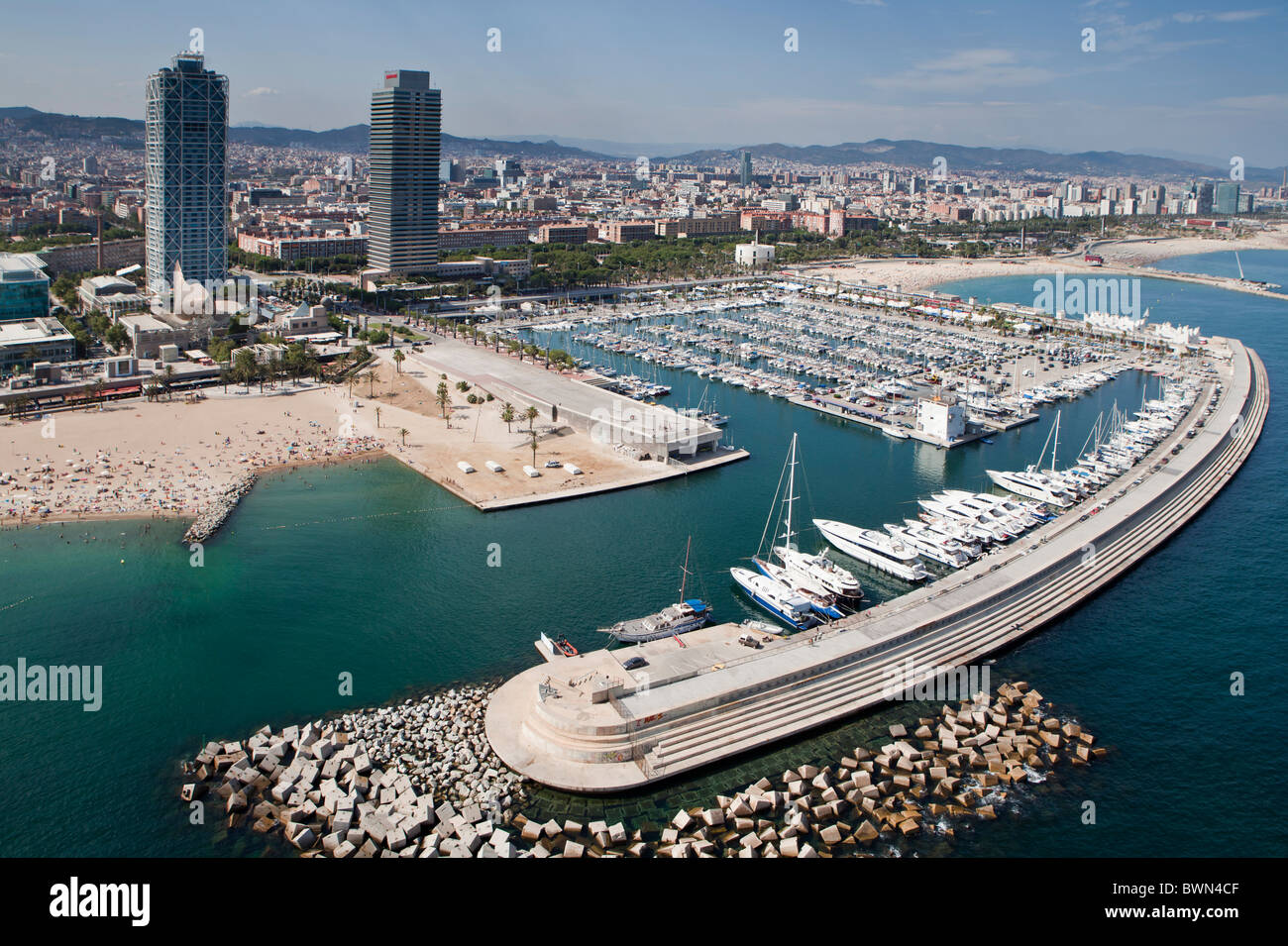 Aerial view of Barcelona Stock Photo