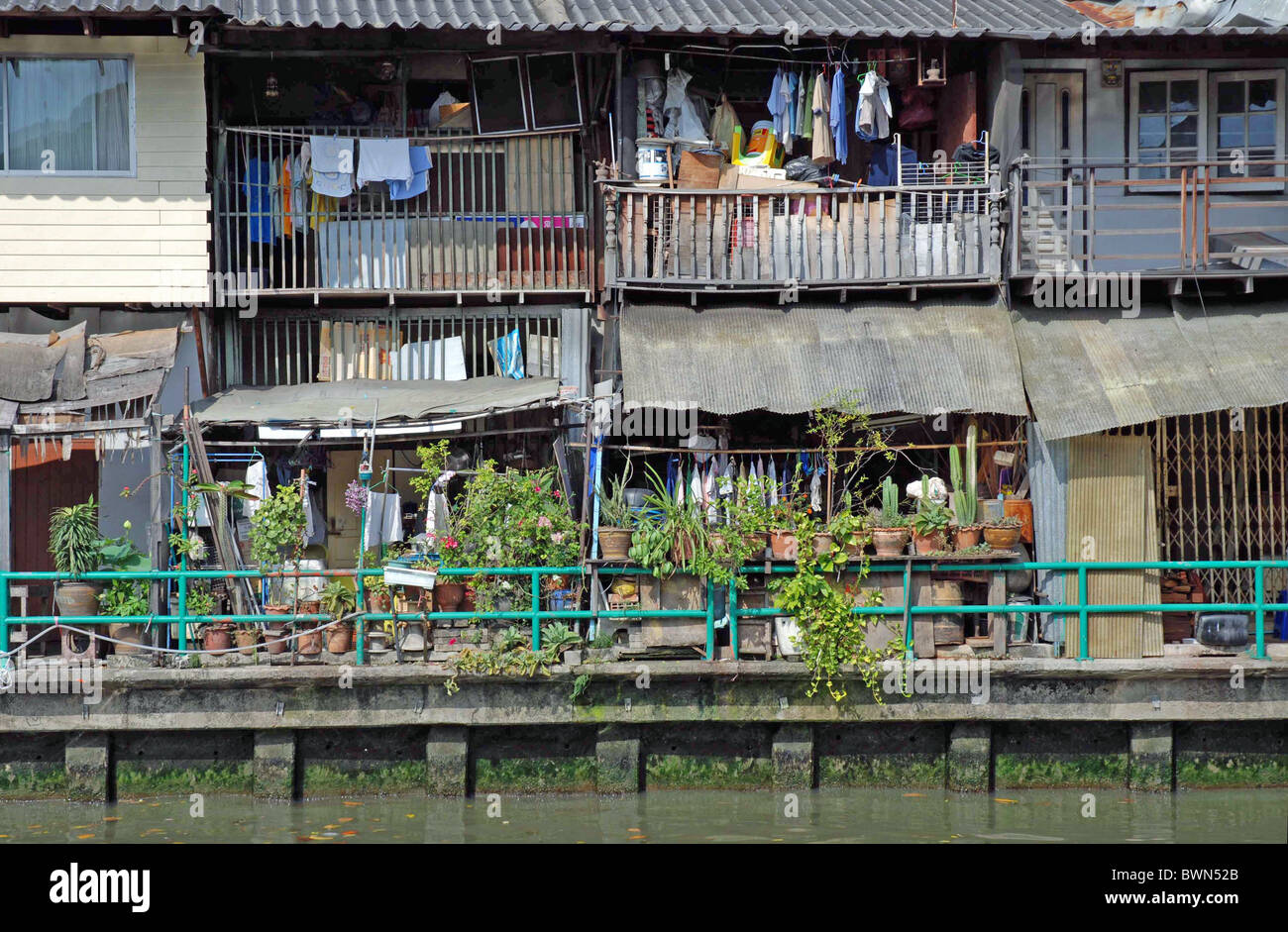 Thailand Asia Bangkok summons simply misery slums Far easts ghetto water houses descended cottage cottage Stock Photo