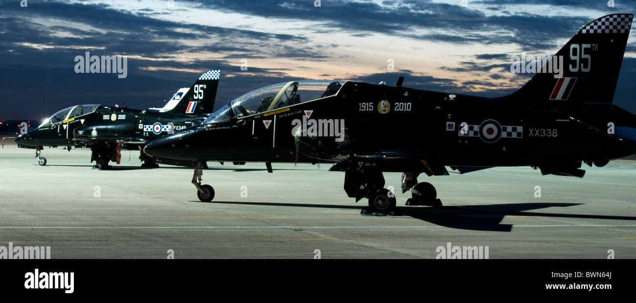 Two 19 Squadron Hawks in 95th Anniversary markings - Night shoot Stock Photo