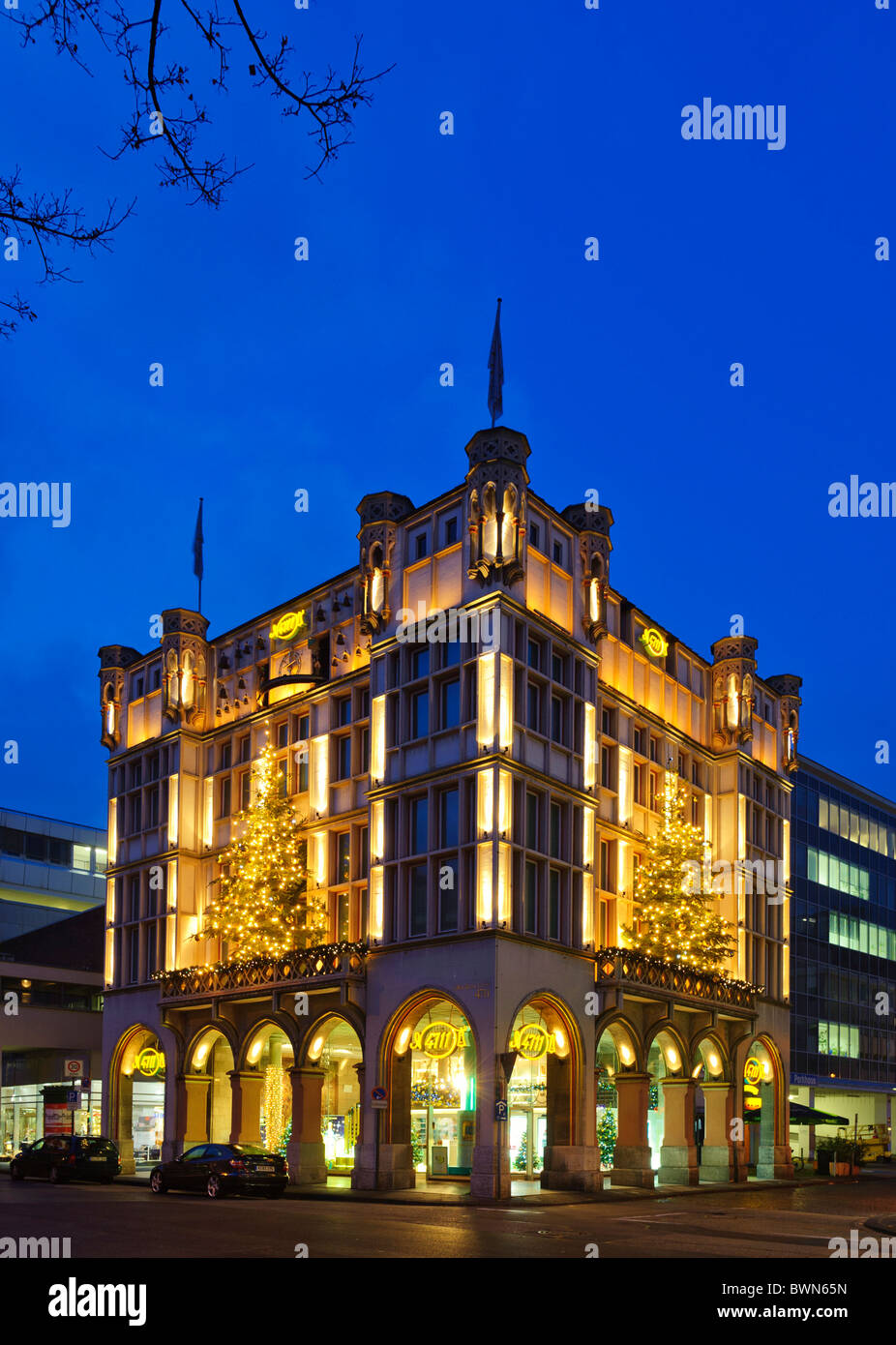 The 4711 House in Cologne with Christmas Decoration Stock Photo