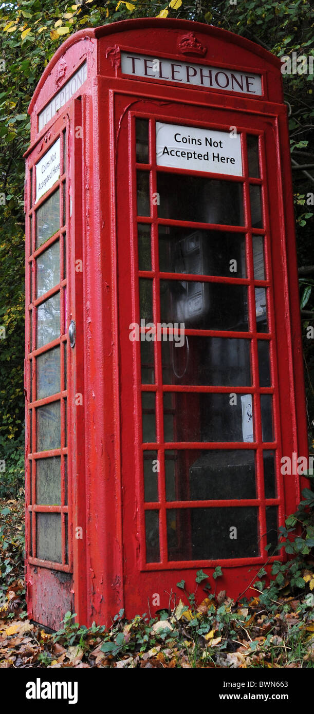 Old Metal British Red Telephone Kiosk Box UK Stock Photo - Alamy