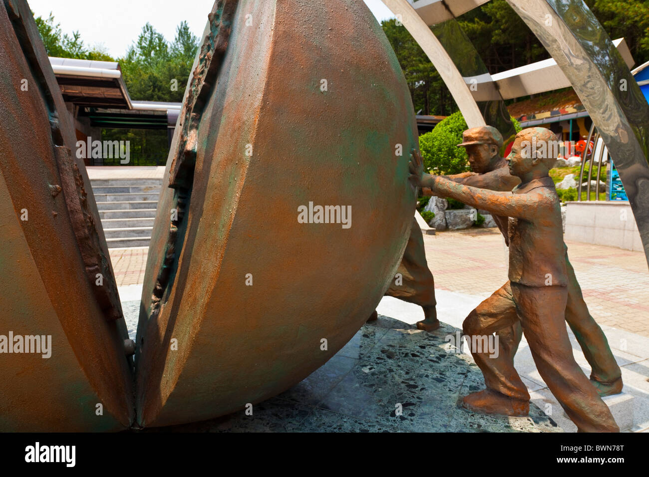ReUnification Sculpture at the entrance to the Third Tunnel at the DMZ