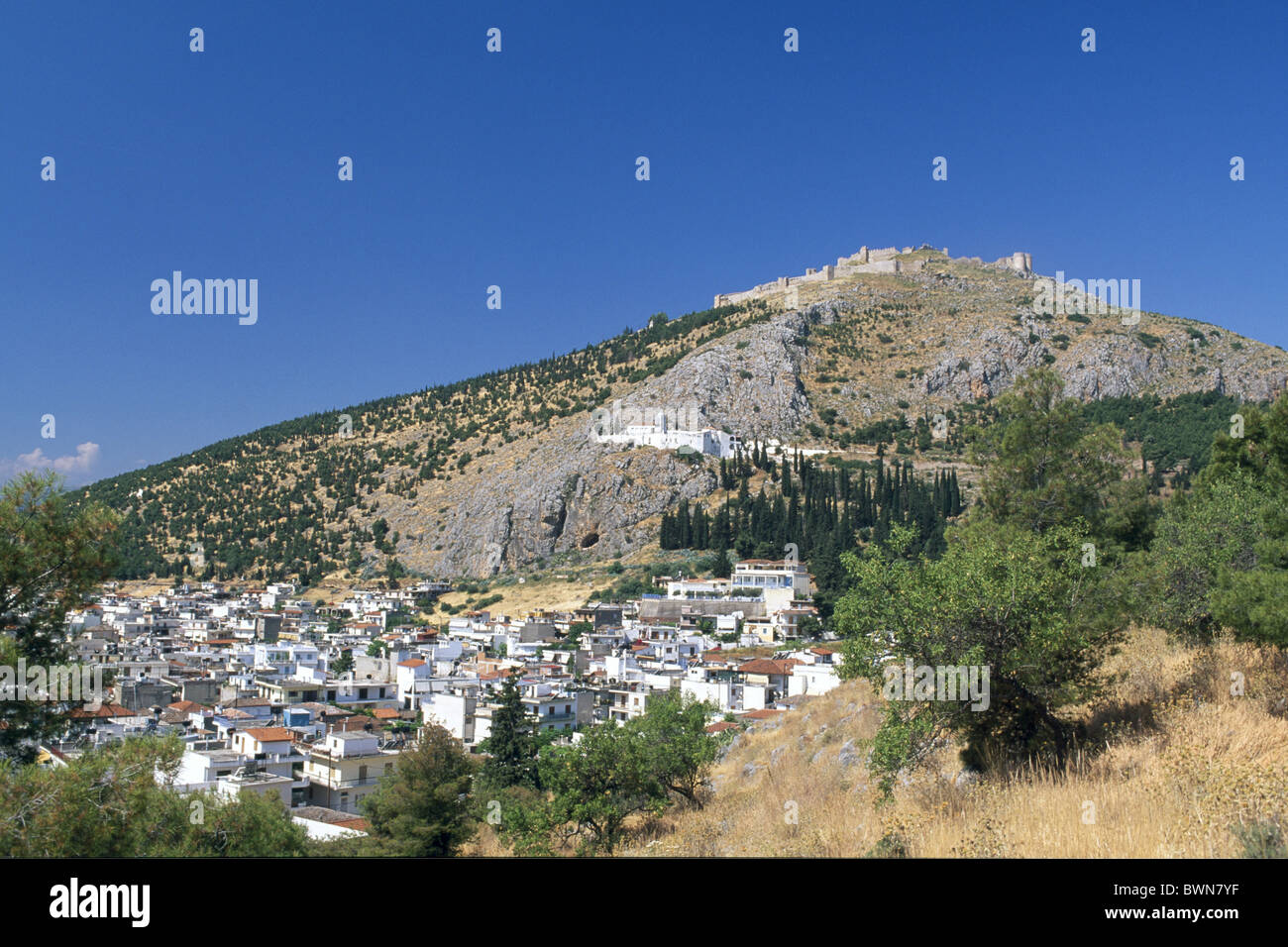 Argos Peloponnesus Peloponnese Greece Europe trees mountains mountain