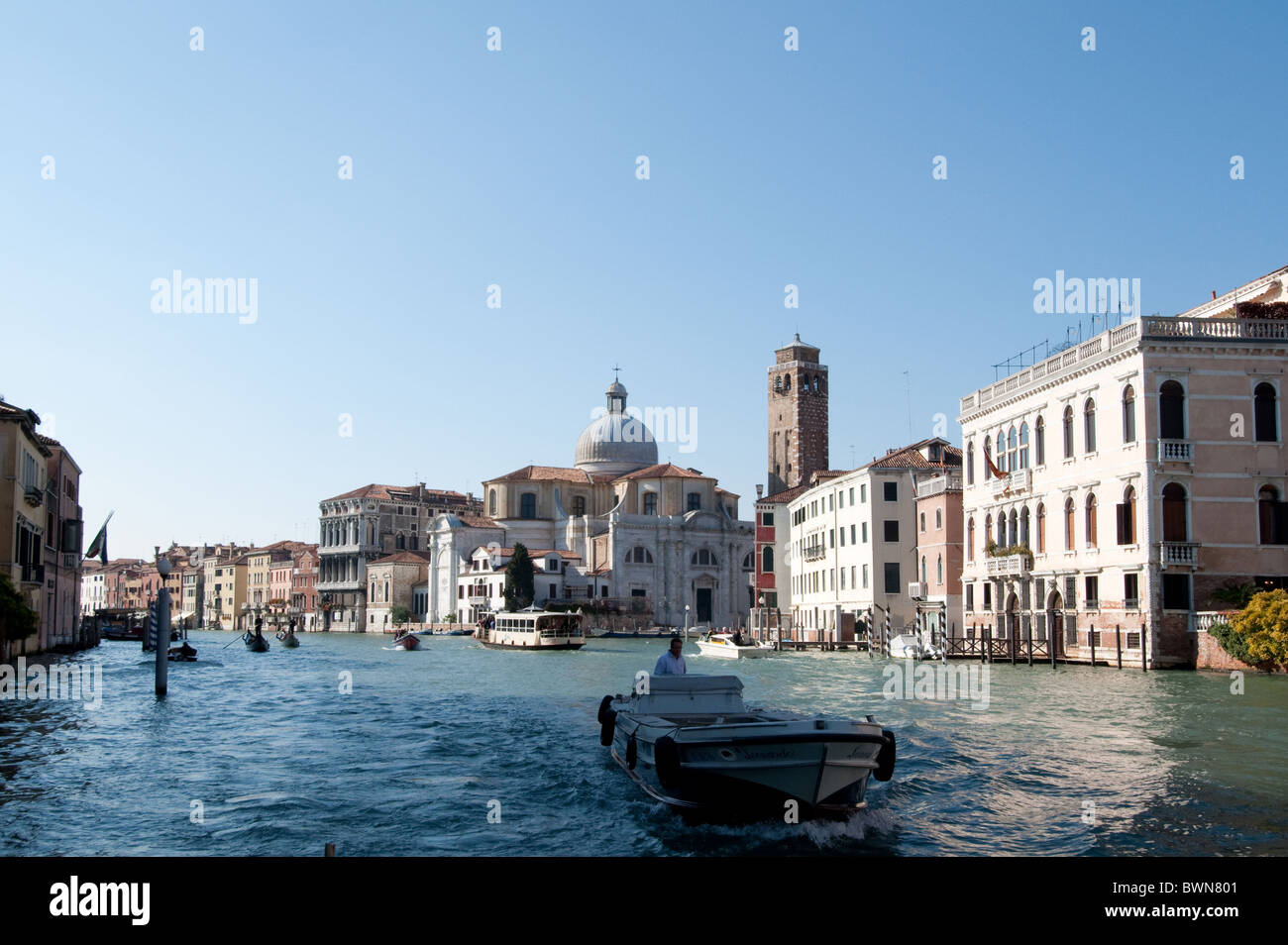 Canal Grande with view of church San Geremia Sestiere Cannaregio, Venice 2010 Stock Photo
