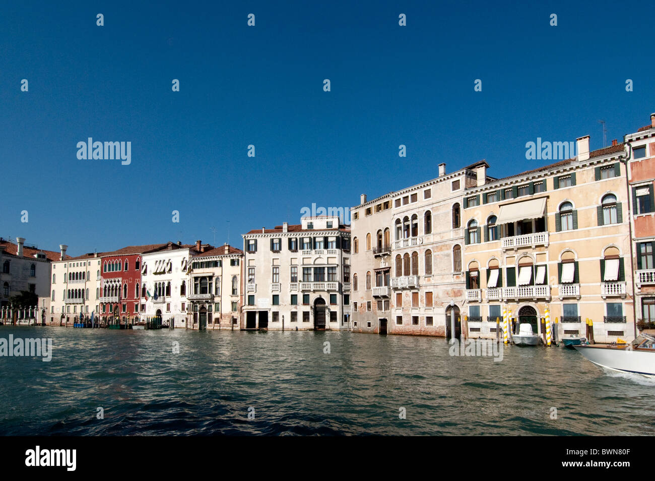 Canal Grande with Palazzi Venice Italy 2010 Stock Photo