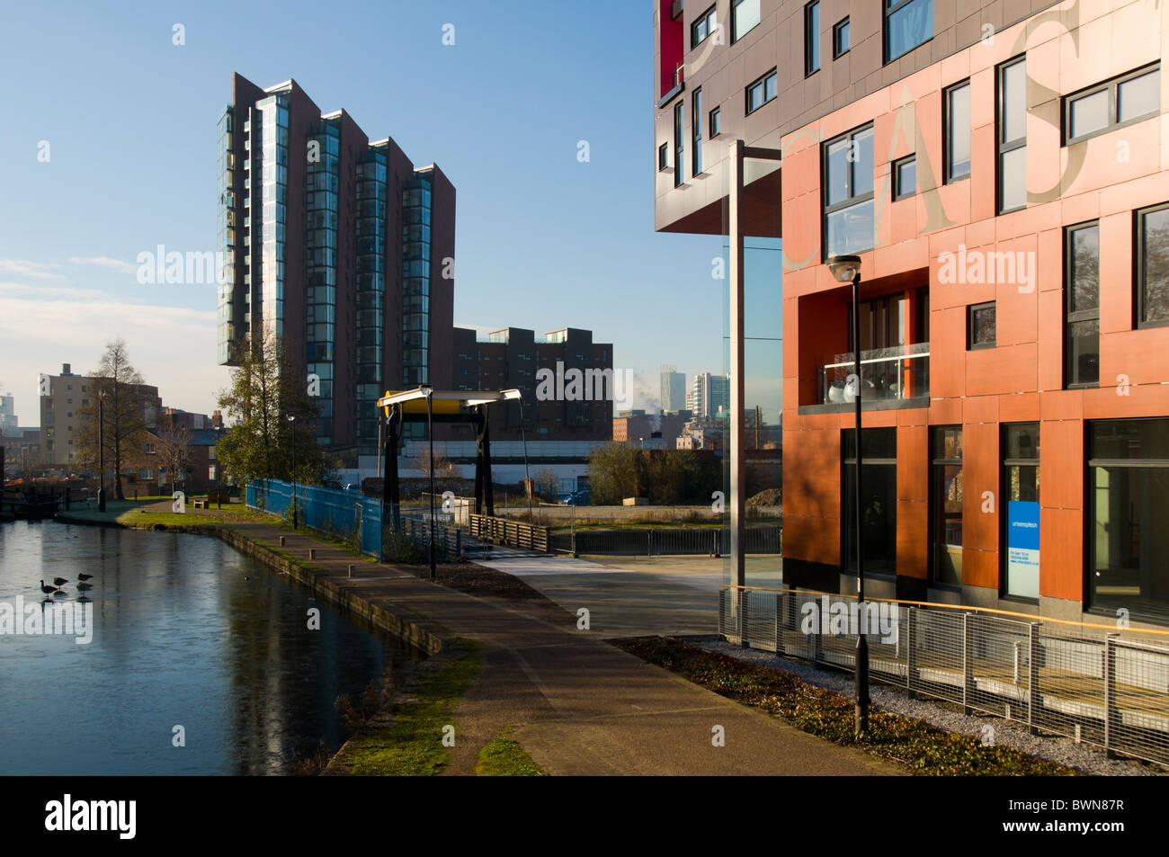 Islington Wharf apartment building from The Chips building, beside the
