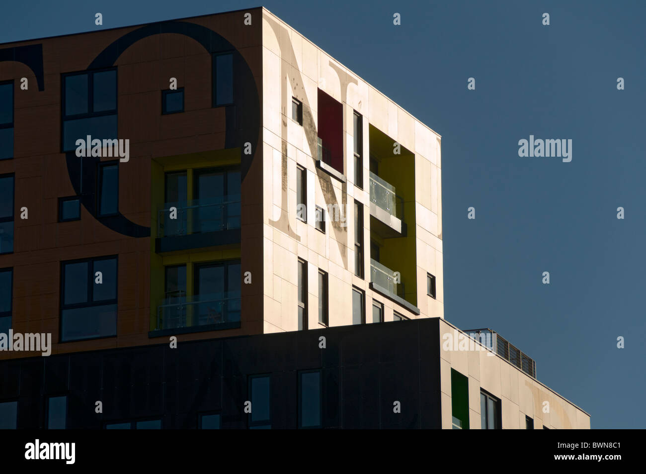 The Chips apartment building, designed by Will Alsop, New Islington district, Manchester, UK Stock Photo