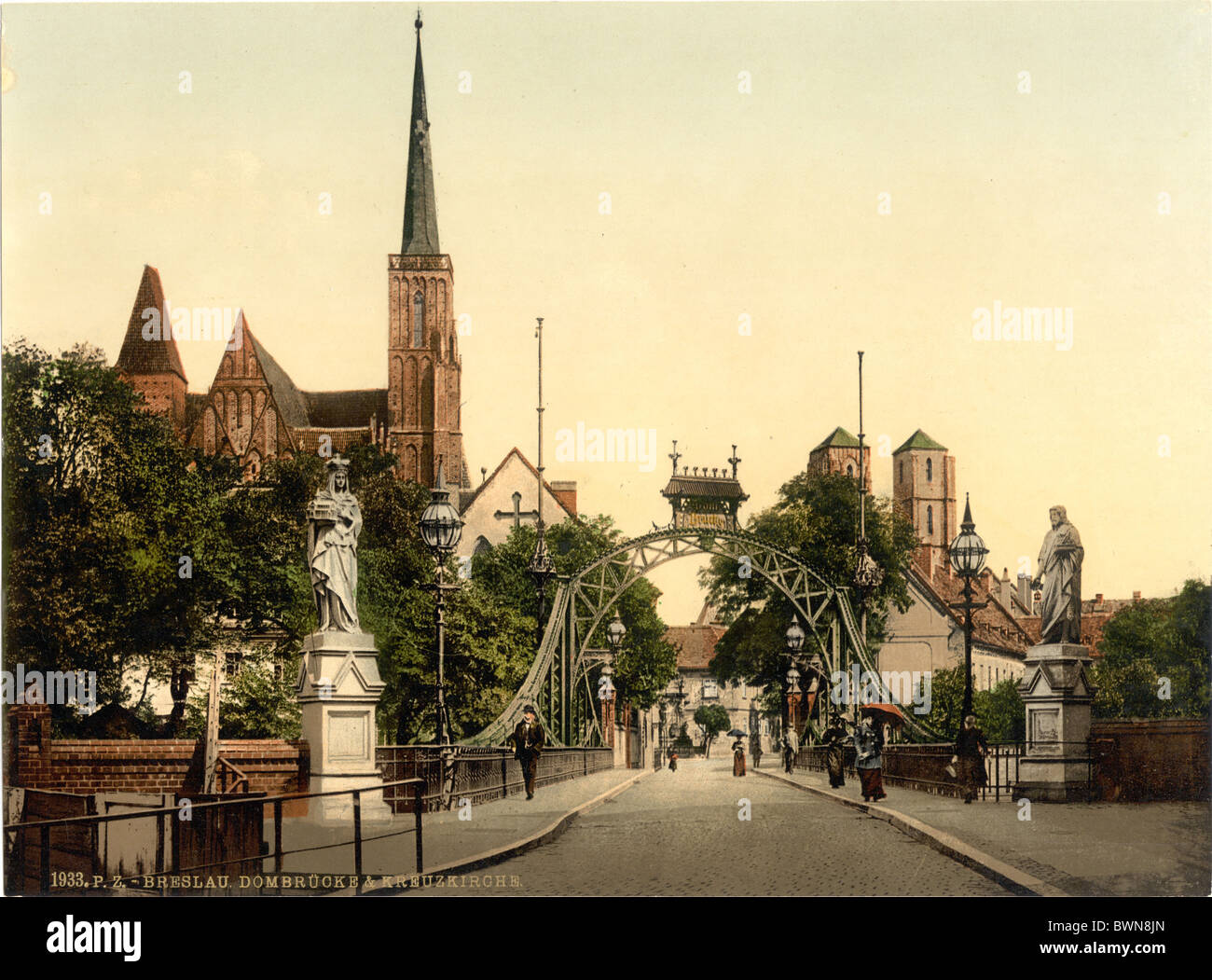 Church Bridge Breslau Silesia formerly Germany Europe German Empire