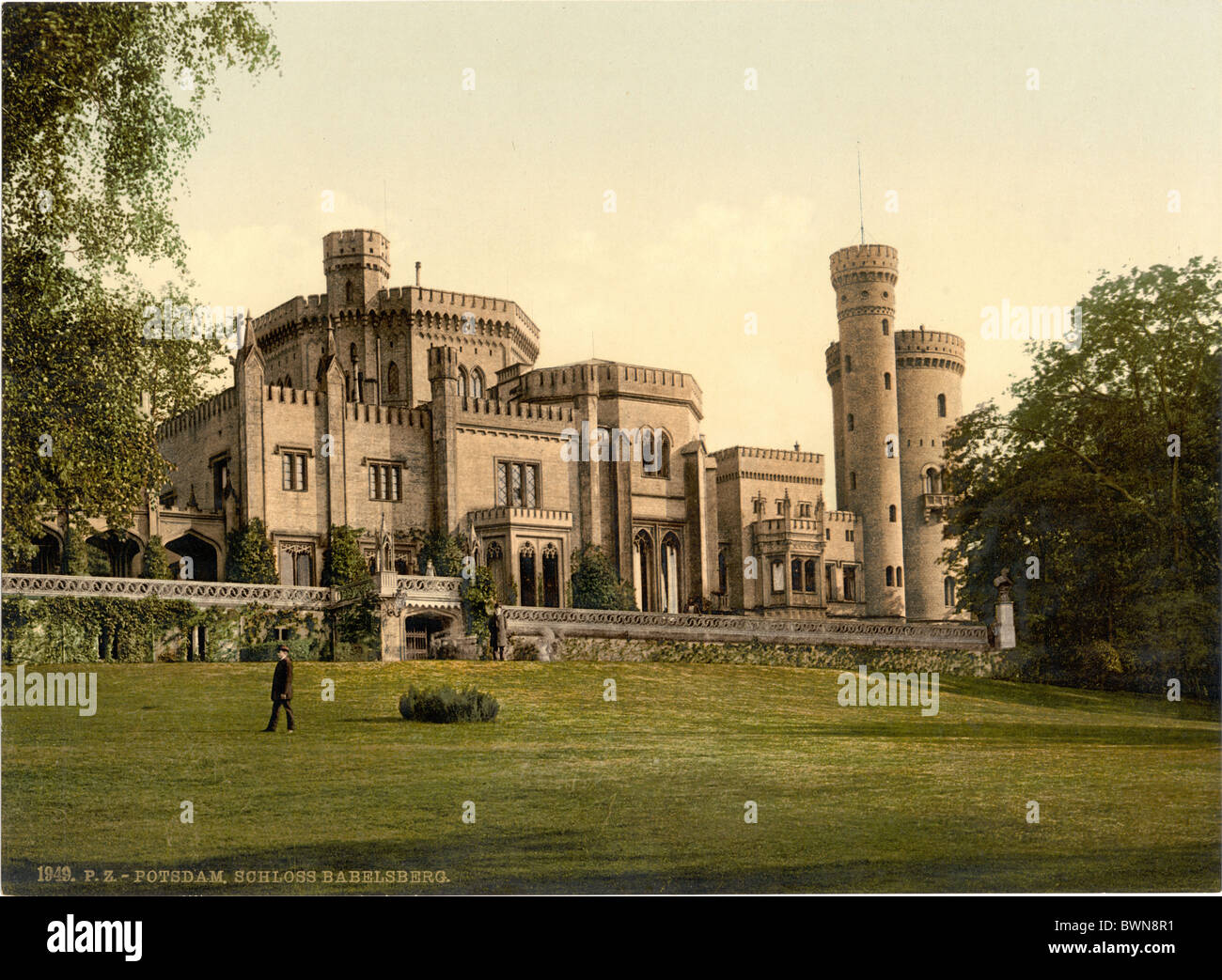 Babelsberg castle Potsdam Germany Europe Photochrom about 1900 history