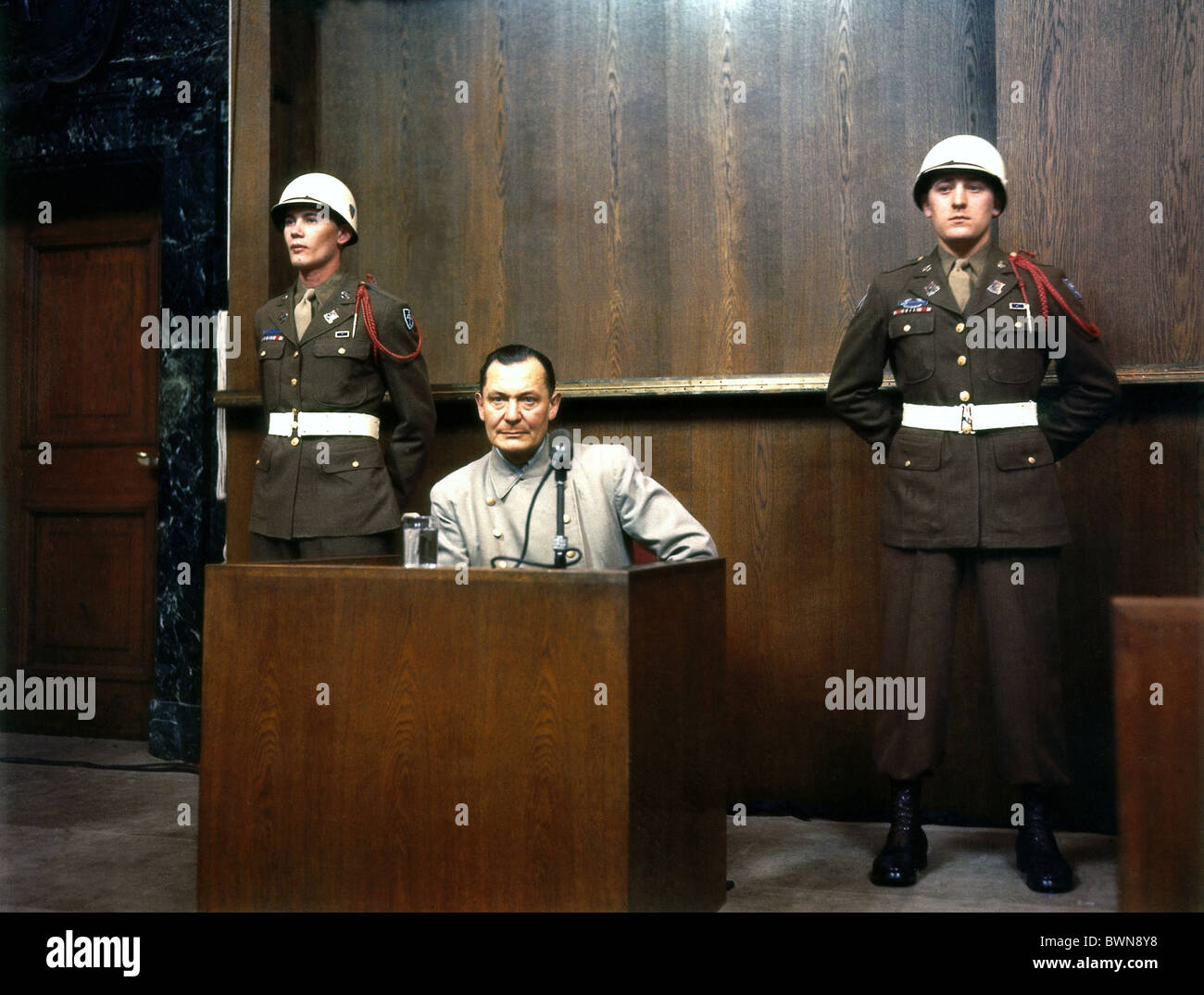 Nuremberg 1946 International Military Tribunal October 1 Court House Room 600 defendants International War Crim Stock Photo