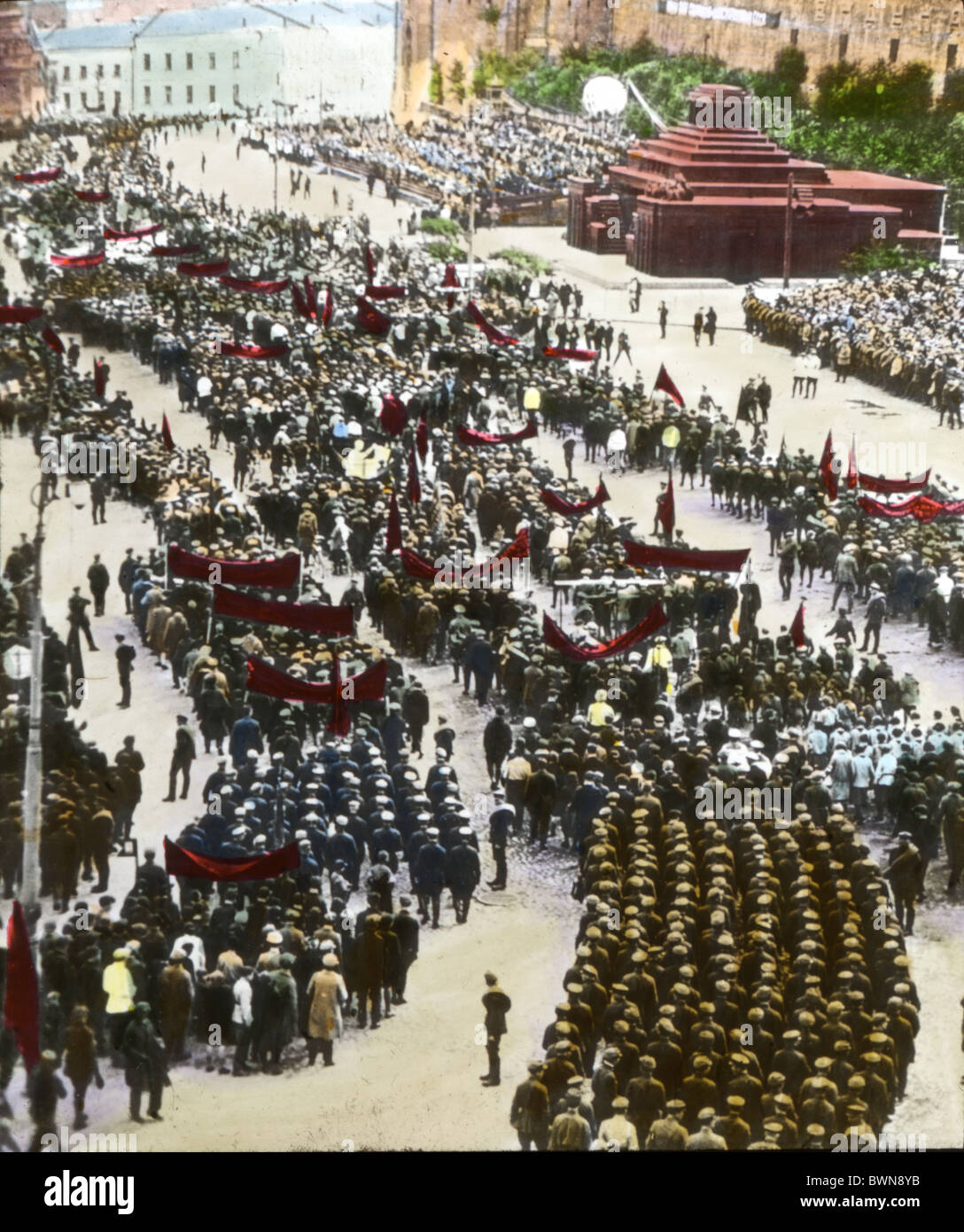 Moscow Red Square about 1932 colour sergeants parade deployment history historical historic Soviet Union USS Stock Photo