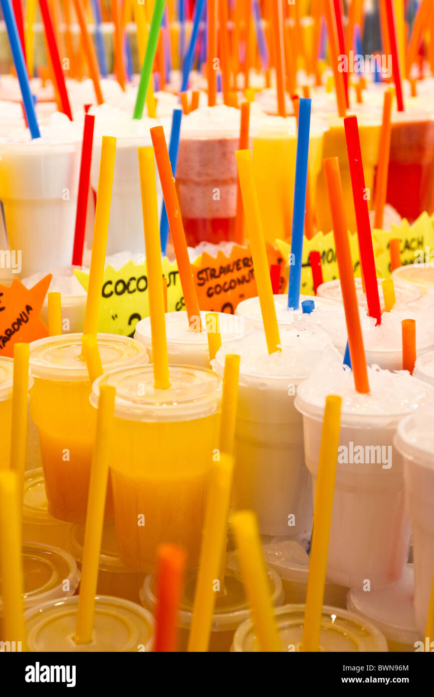 Fruit juices at La Boqueria Market in Barcelona, Spain Stock Photo Alamy