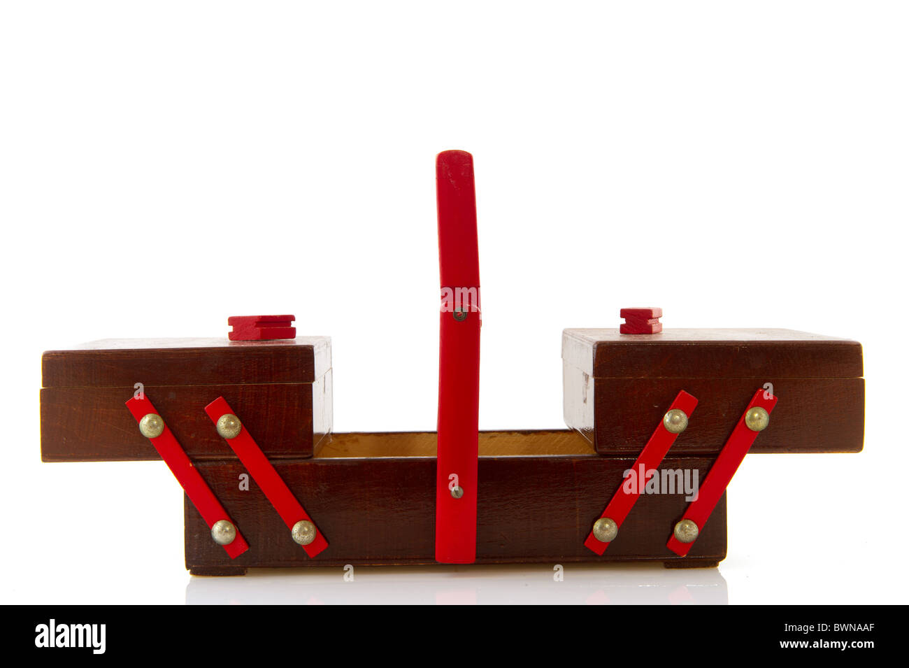 vintage wooden sewing box Stock Photo Alamy