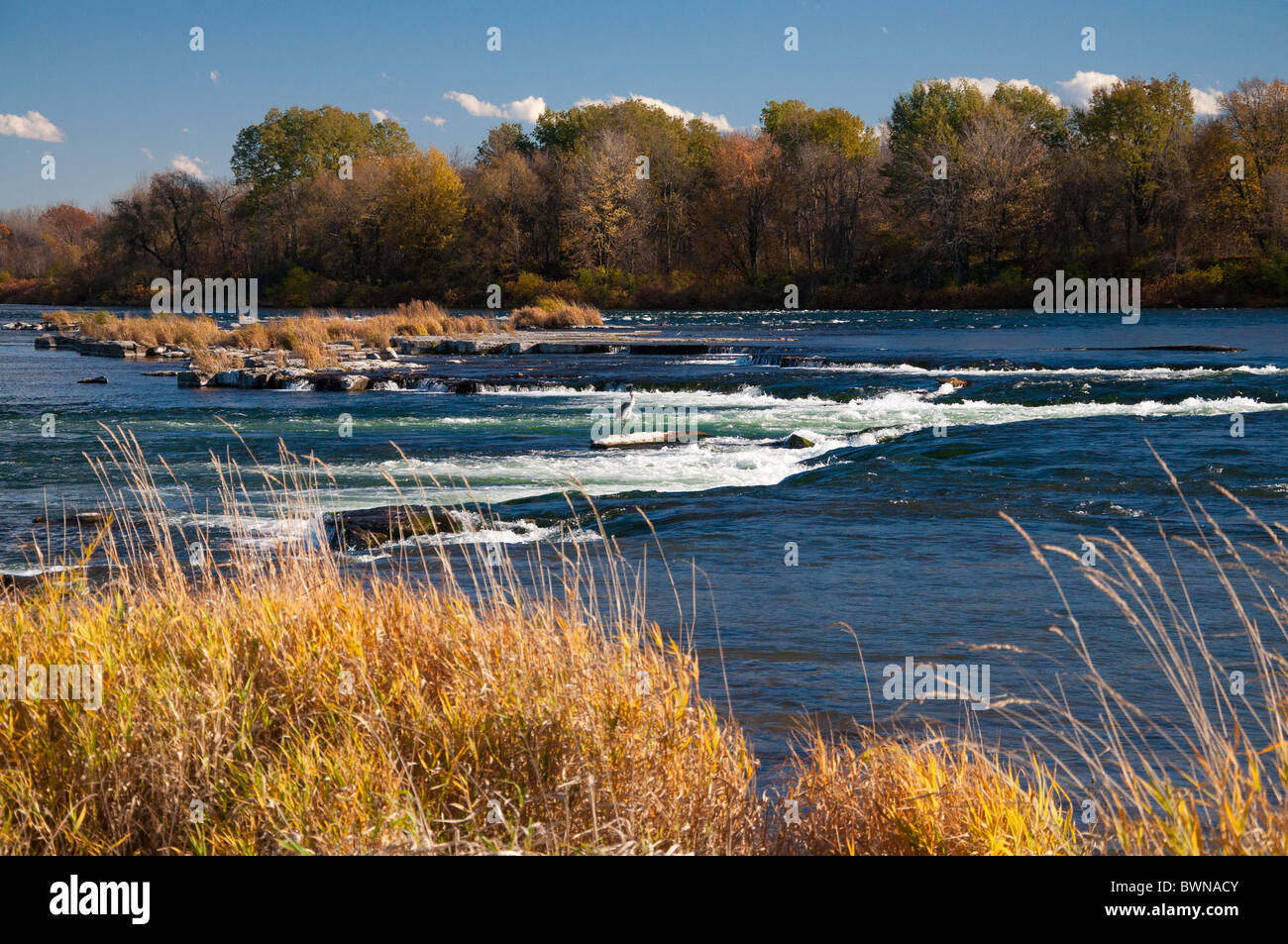 The rapids beside the historical fort at Coteau du Lac Stock Photo Alamy