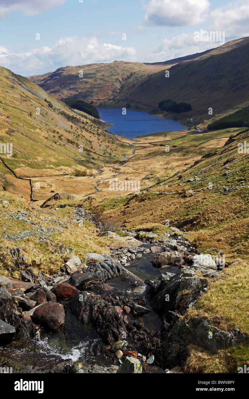 Small Water Beck and Haweswater in the Lake District National Park, Cumbria, England. Stock Photo