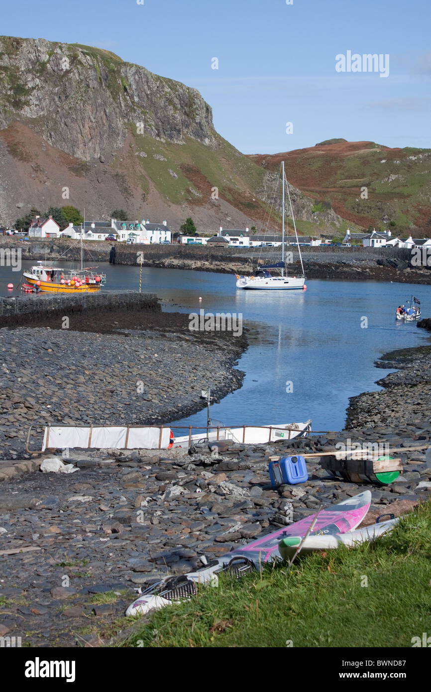 Ellenabeich on the island of Seil from the pier on Easdale Island off the Argyll coast of Scotland Stock Photo