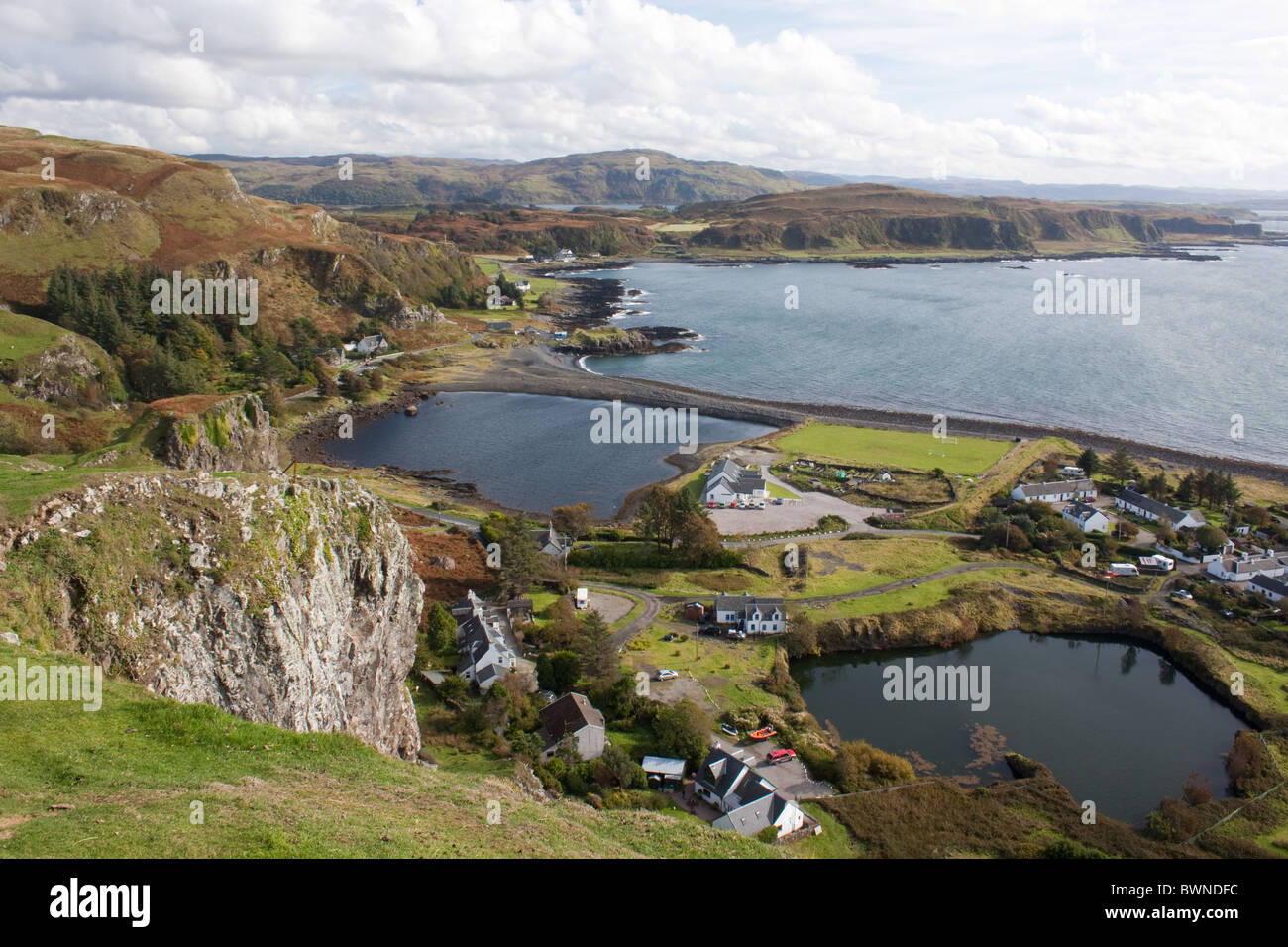 Ellenabeich village on the Island of Seil off the Argyll coast of Scotland Stock Photo