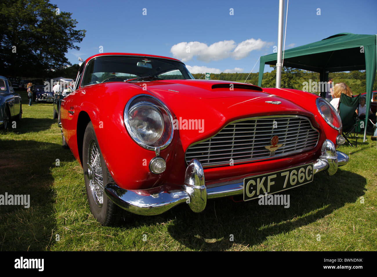 RED ASTON MARTIN DB5 CAR STAINDROP NORTH YORKSHIRE RABY CASTLE STAINDROP NORTH YORKSHIRE STAINDROP NORTH YORKSHIRE 22 August Stock Photo
