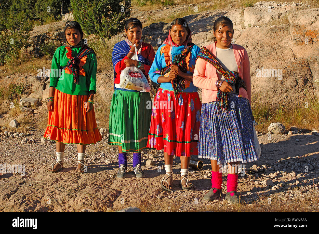 Mexico Central America America Tarahumara Women Near San Rafael Stock Photo Alamy