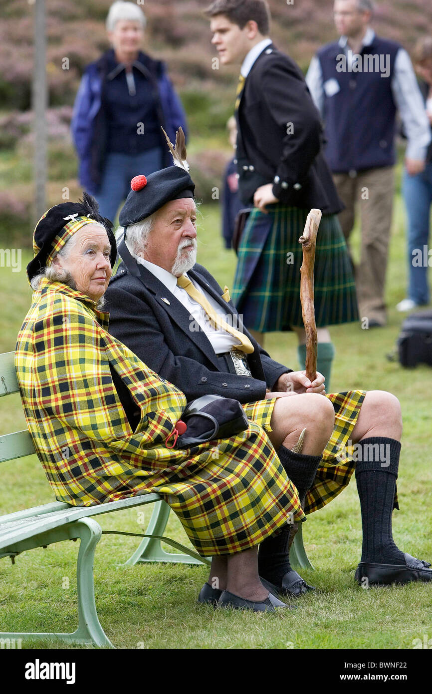 Spectators at the Braemar Games Highland gathering Stock Photo