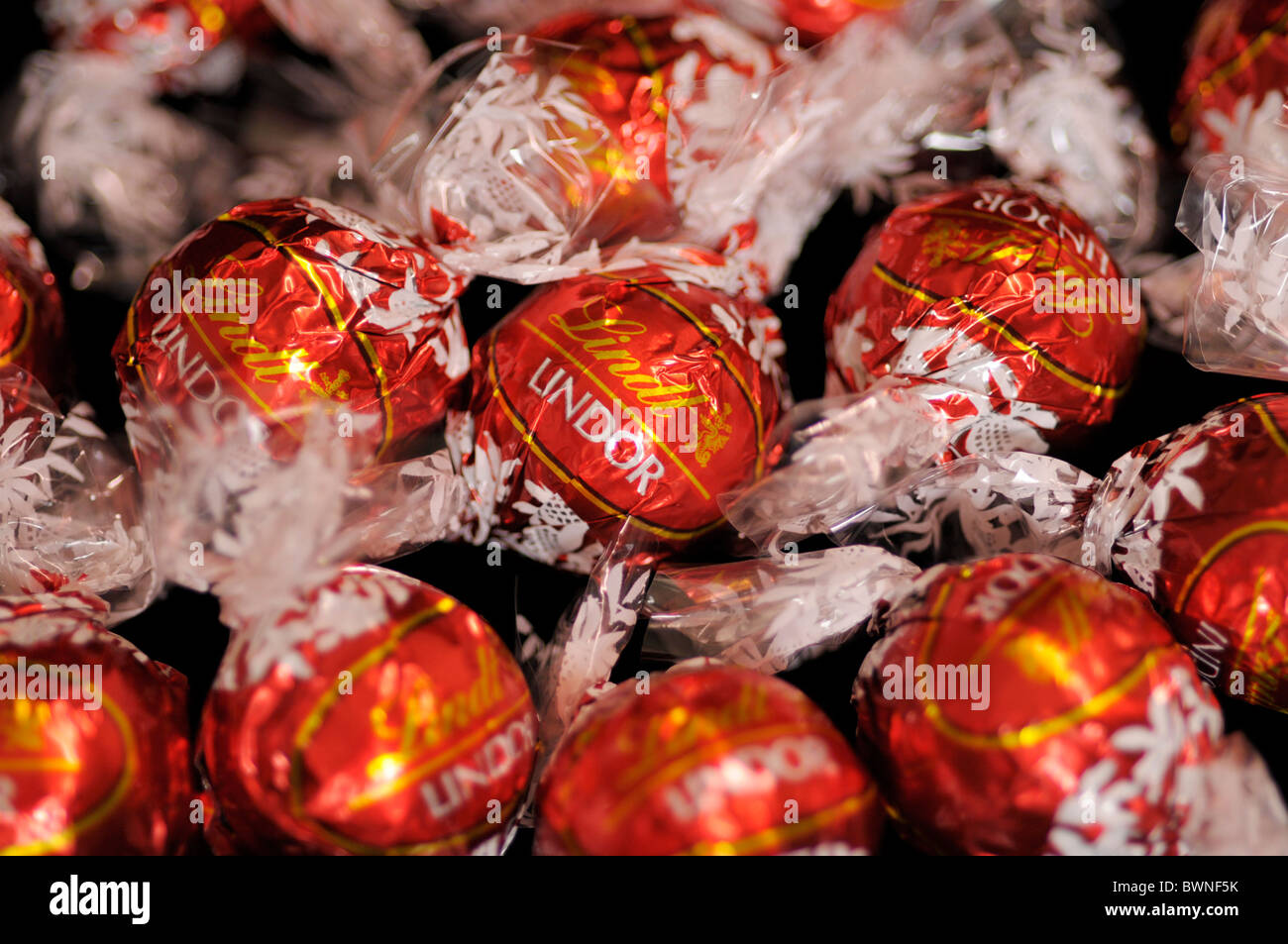 Wrapped Chocolate balls Stock Photo - Alamy