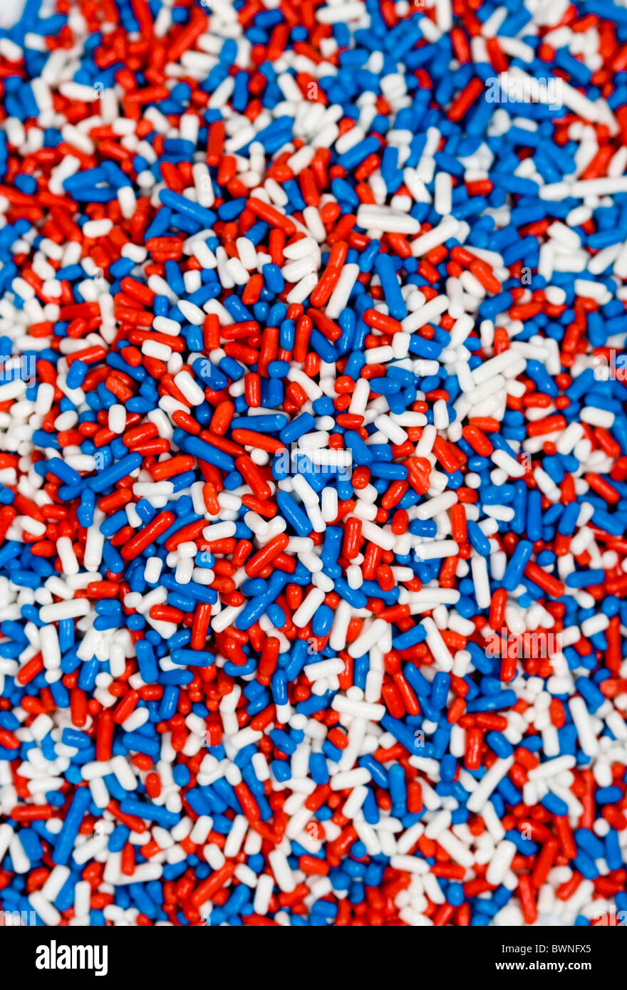 Red, white and blue sprinkles.  Stock Photo