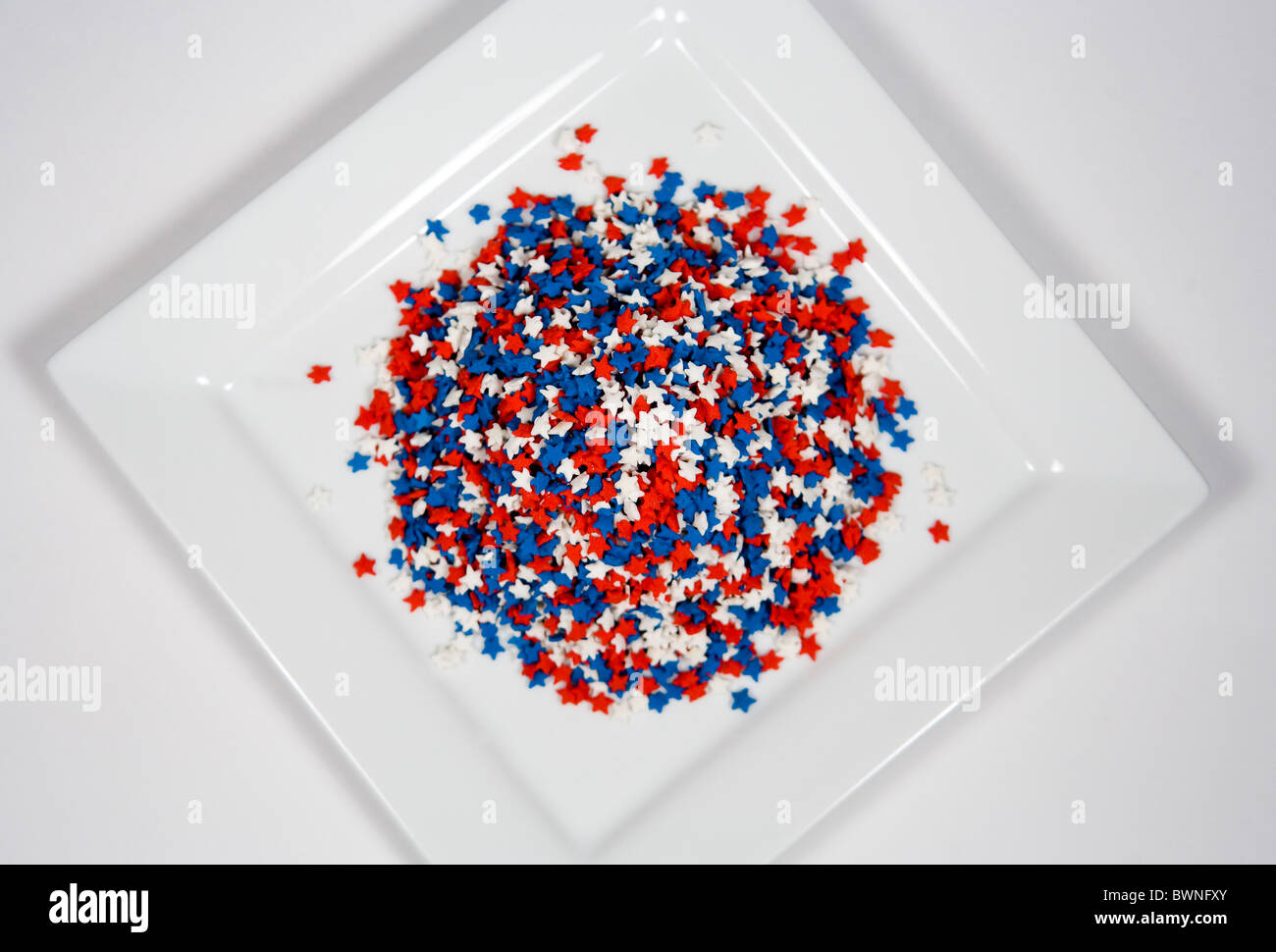 Star red, white and blue sprinkles Stock Photo - Alamy