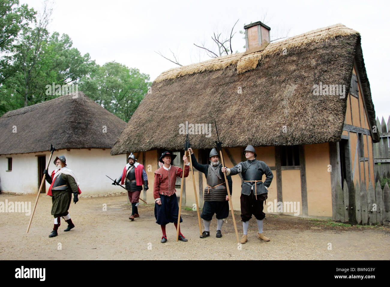Men in historic costume at Jamestown Settlement Stock Photo 33050415 Alamy