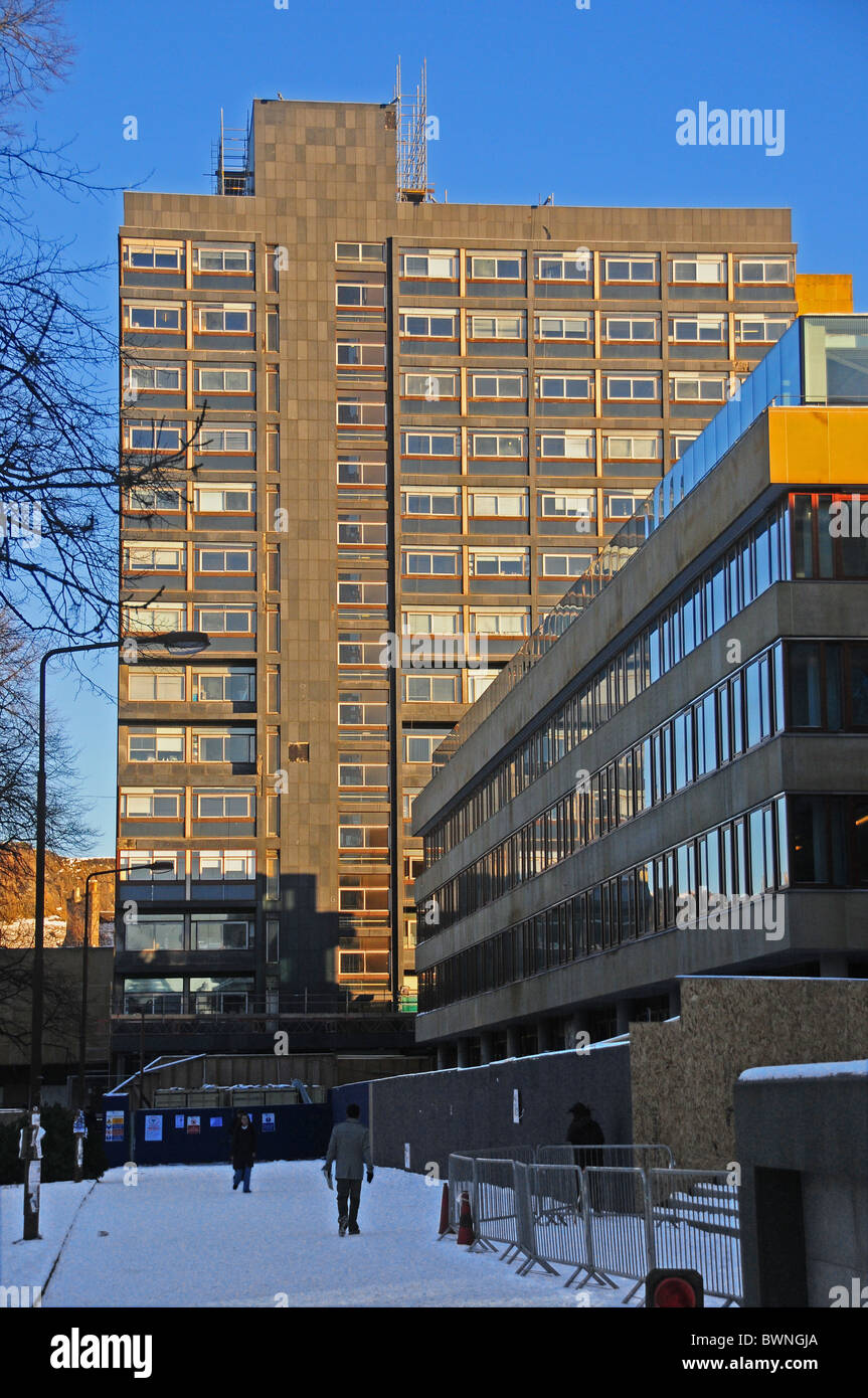 David Hume Tower and William Robertson Building in snow George Square Edinburgh University Edinburgh Scotland Stock Photo