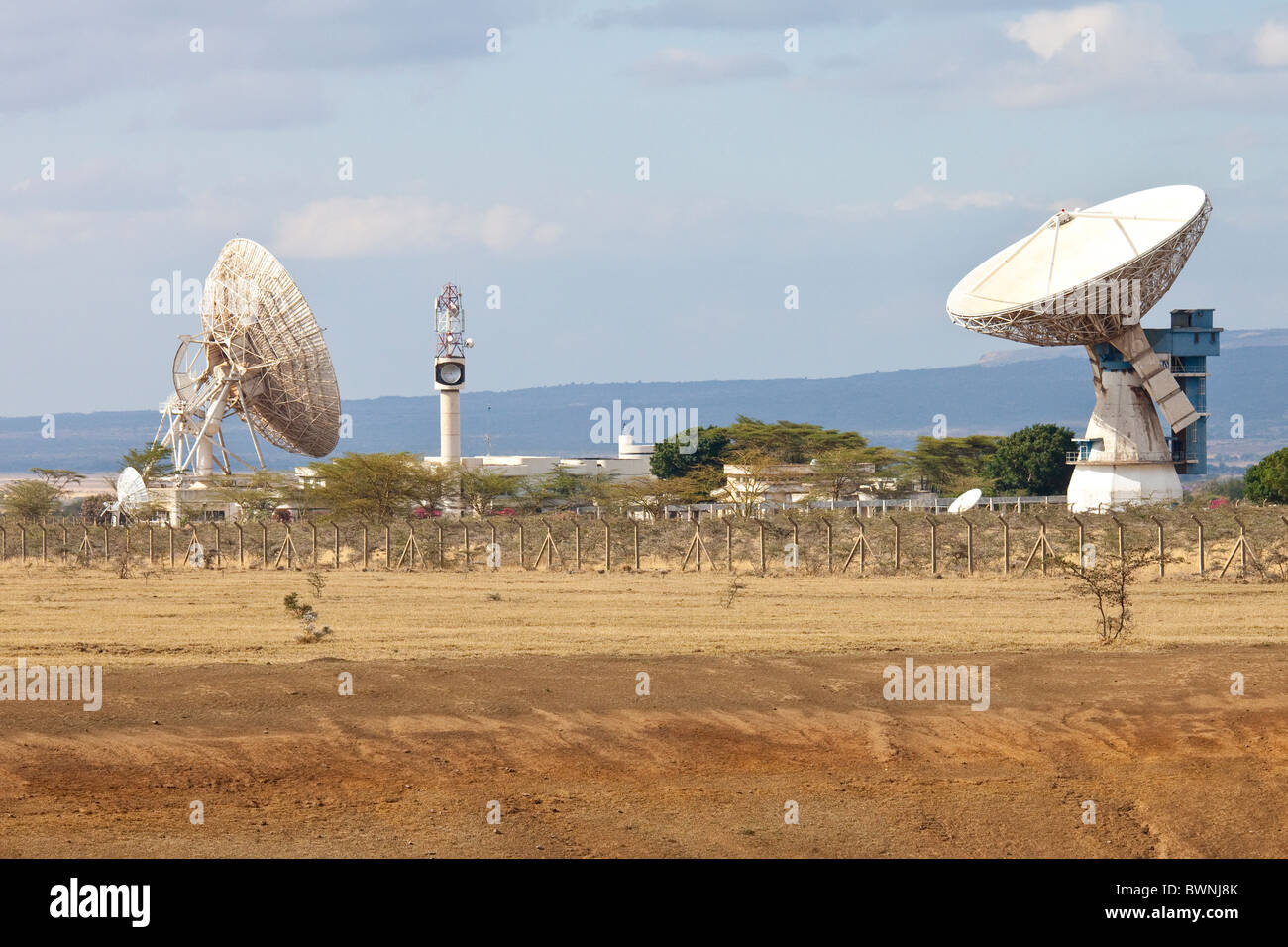 Longonot earth satellite in the Rift Valley, Kenya Stock Photo