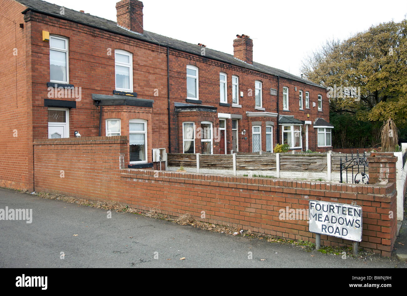 Terrace row in Wigan Stock Photo Alamy