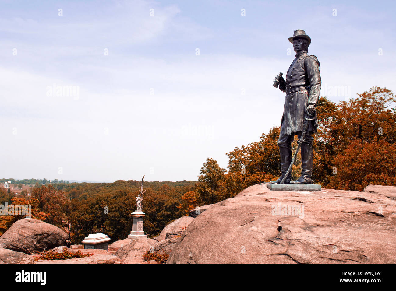 Little Round Top Gettysburg Pennsylvania PA in early autumn Stock Photo