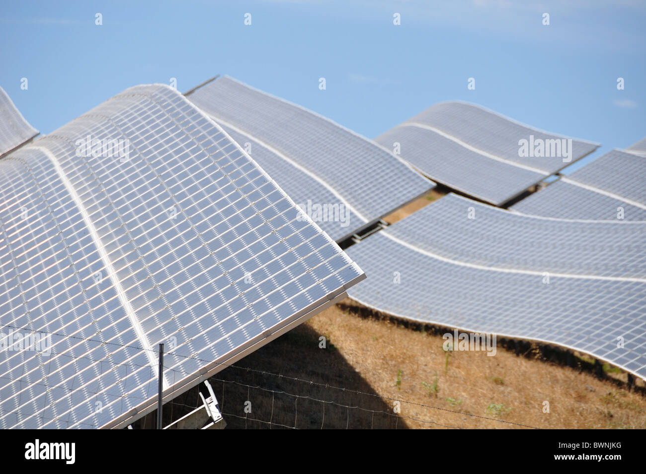 photovoltaic field with panel in sierra de alhamilla, andalucia spain Stock Photo